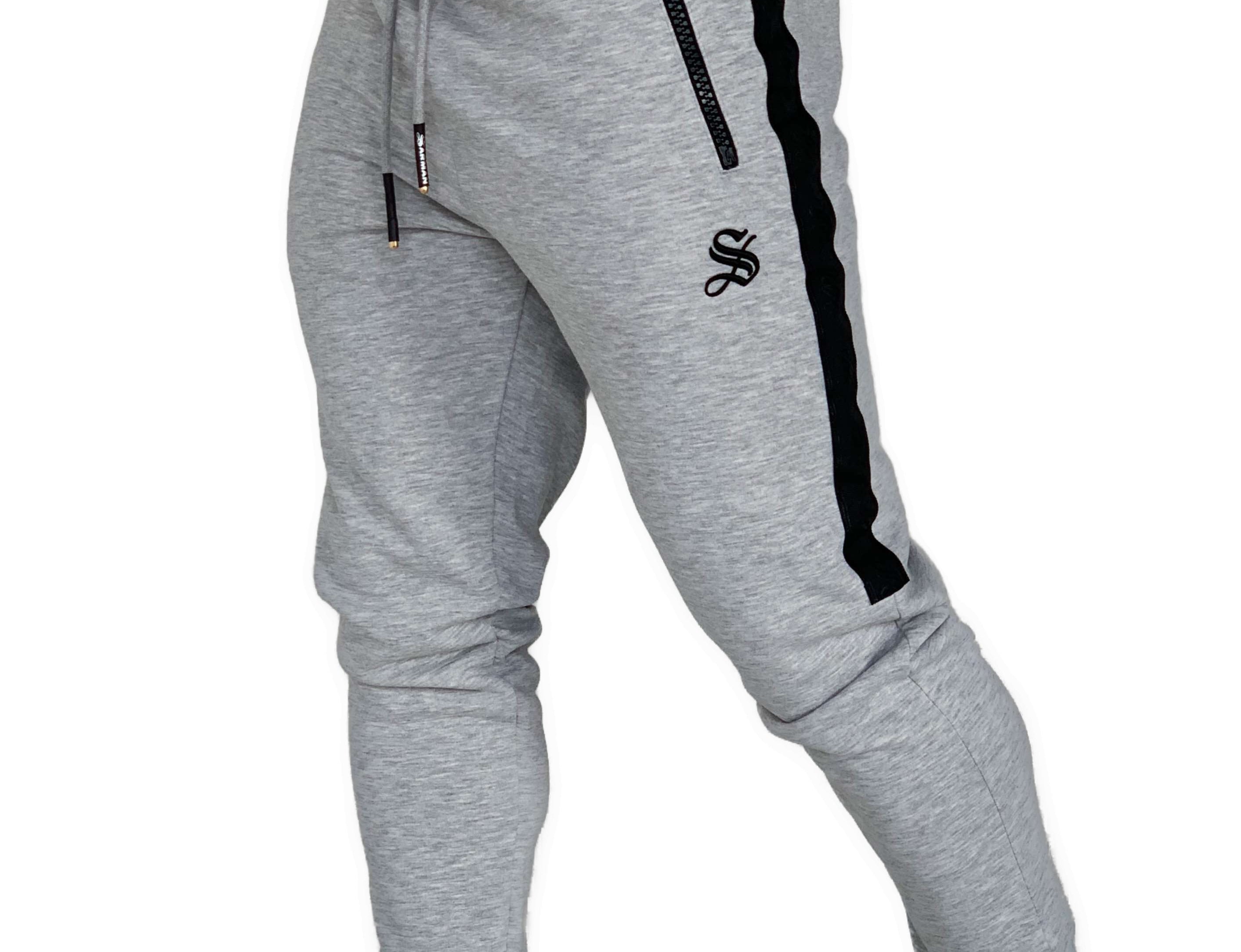 Strafe - Grey Track Pant for Men (PRE-ORDER DISPATCH DATE 25 September 2024) - Sarman Fashion - Wholesale Clothing Fashion Brand for Men from Canada