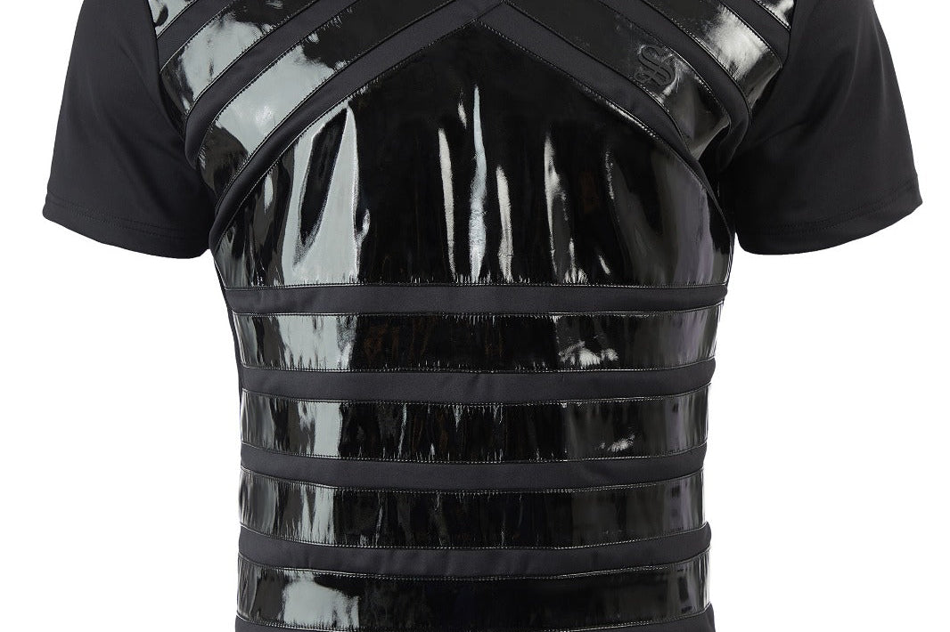 Strap in Hard - Black High Neck T-Shirt for Men (PRE-ORDER DISPATCH DATE 25 September 2024) - Sarman Fashion - Wholesale Clothing Fashion Brand for Men from Canada