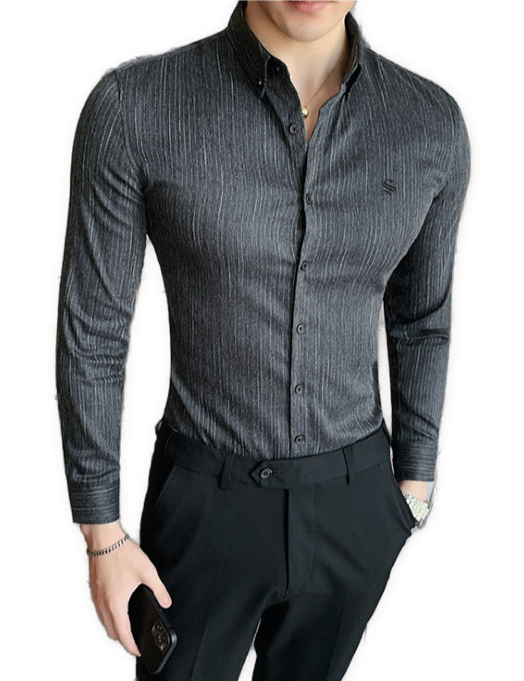 StripDragon 2 - Long Sleeves Shirt for Men - Sarman Fashion - Wholesale Clothing Fashion Brand for Men from Canada