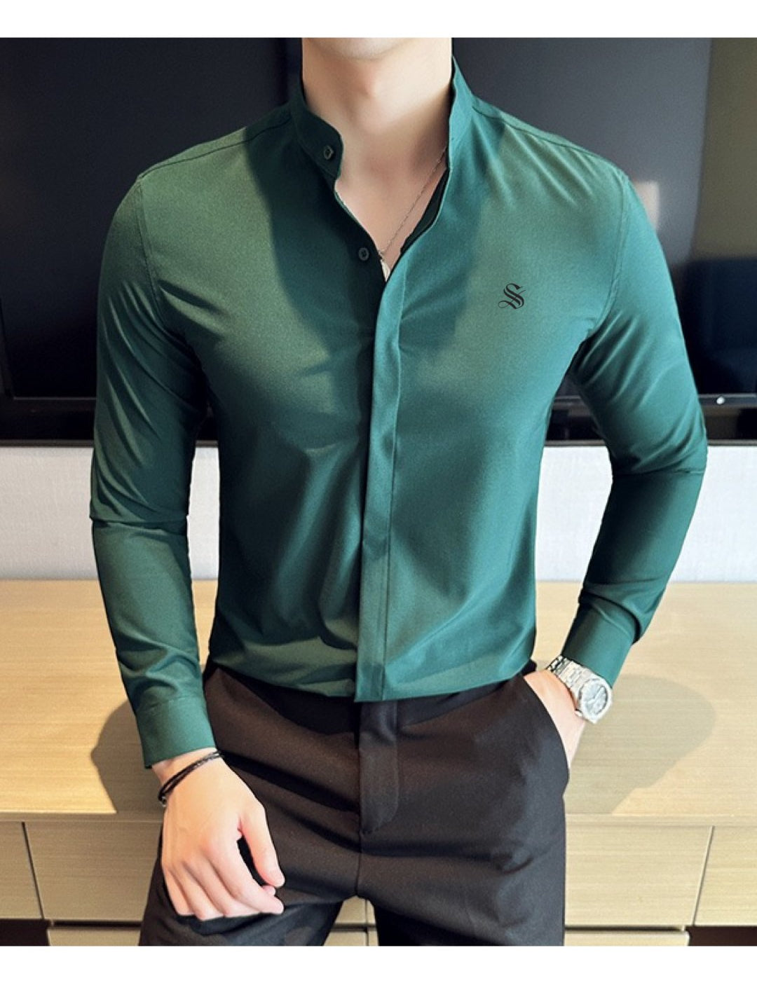 StripDragon 3 - Long Sleeves Shirt for Men - Sarman Fashion - Wholesale Clothing Fashion Brand for Men from Canada