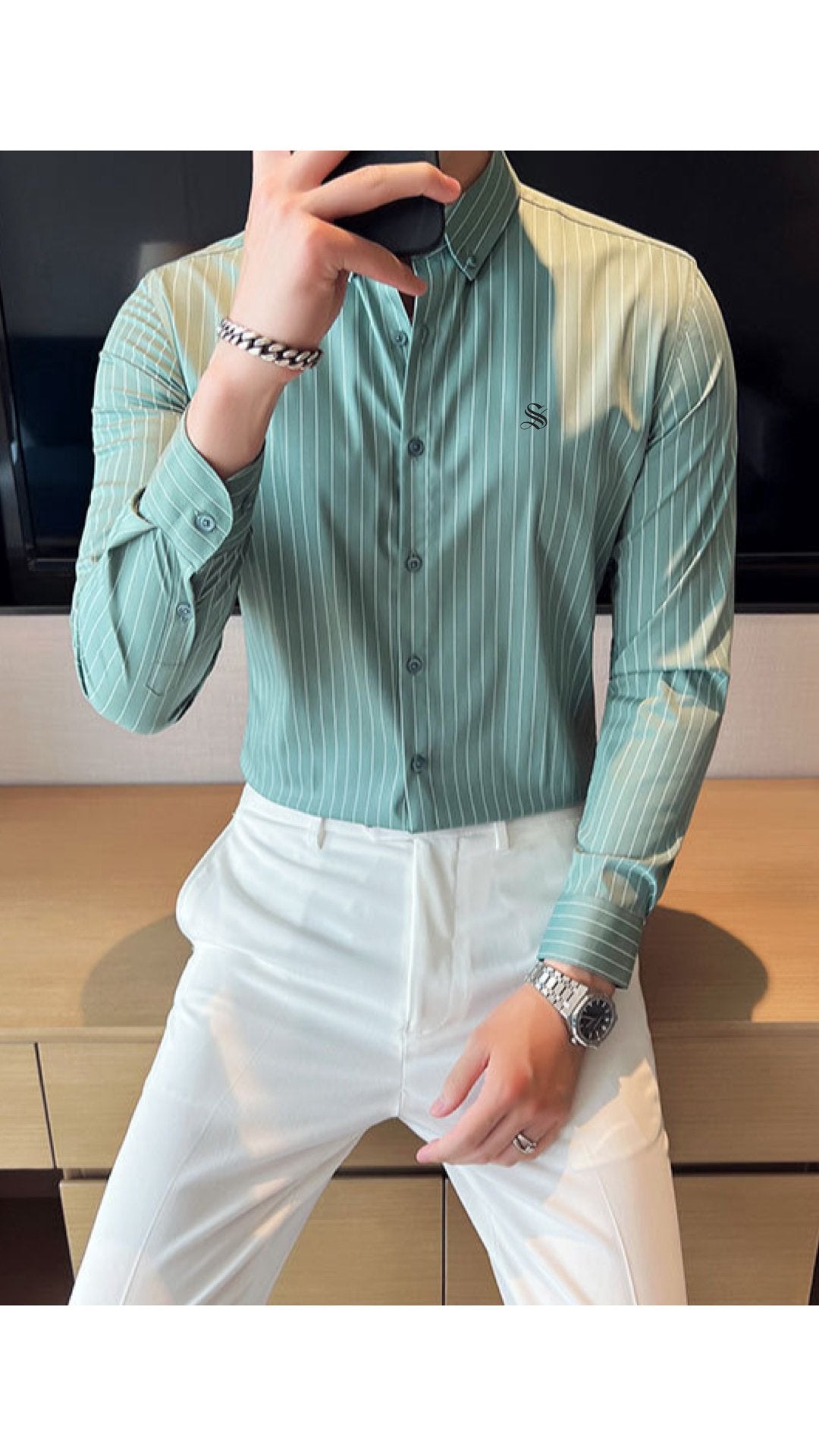 StripDragon - Long Sleeves Shirt for Men - Sarman Fashion - Wholesale Clothing Fashion Brand for Men from Canada
