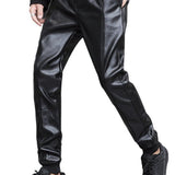 Suldinum - Pu Leather Joggers for Men - Sarman Fashion - Wholesale Clothing Fashion Brand for Men from Canada