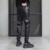 Suldinum - Pu Leather Joggers for Men - Sarman Fashion - Wholesale Clothing Fashion Brand for Men from Canada