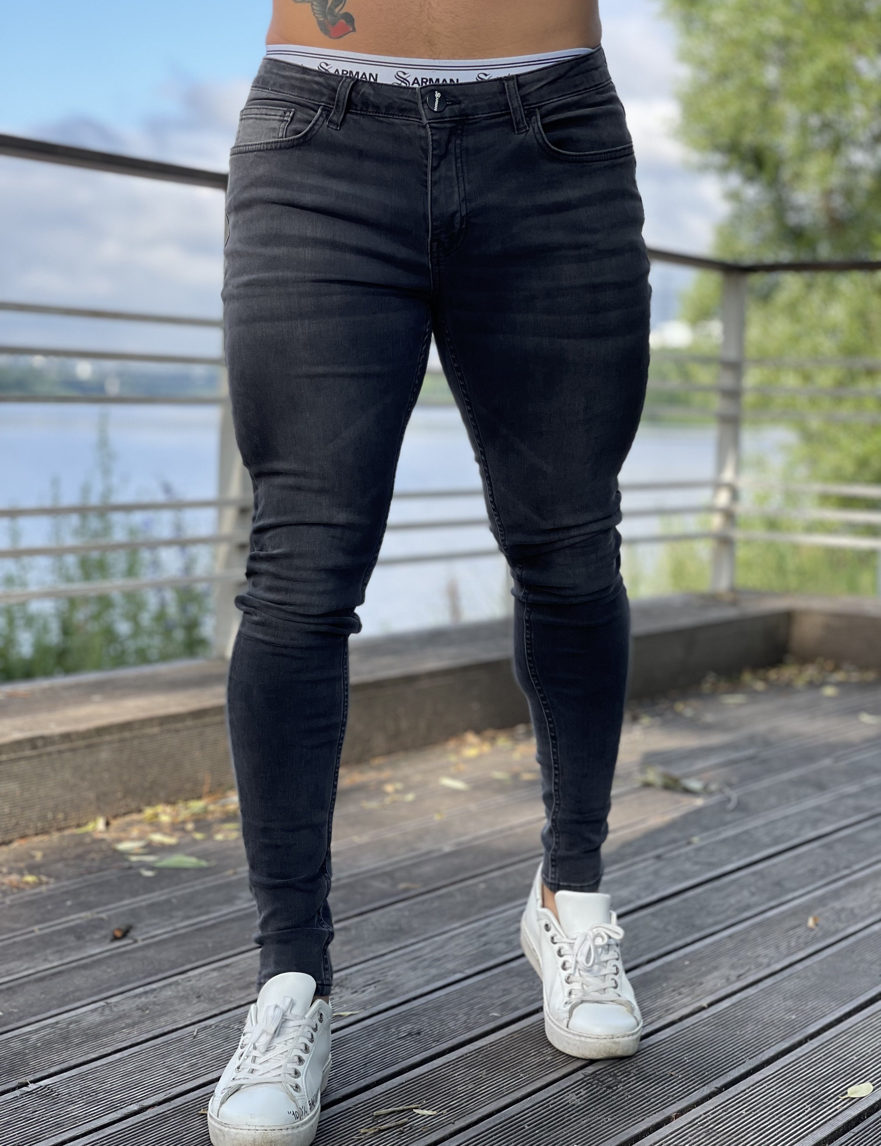 Survival - Grey Skinny Jeans for Men - Sarman Fashion - Wholesale Clothing Fashion Brand for Men from Canada