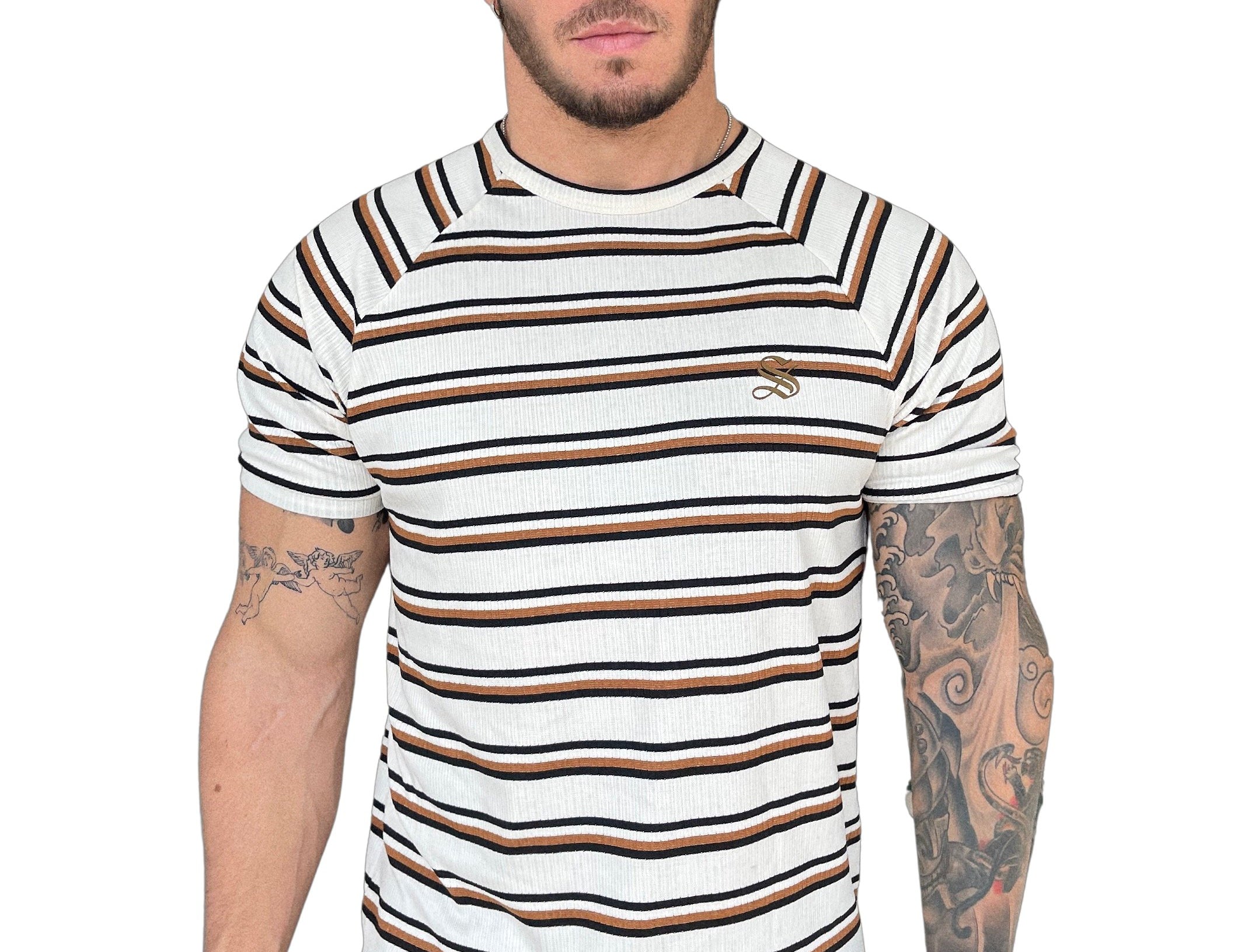 Tcharek Plorby - White T-shirt for Men - Sarman Fashion - Wholesale Clothing Fashion Brand for Men from Canada