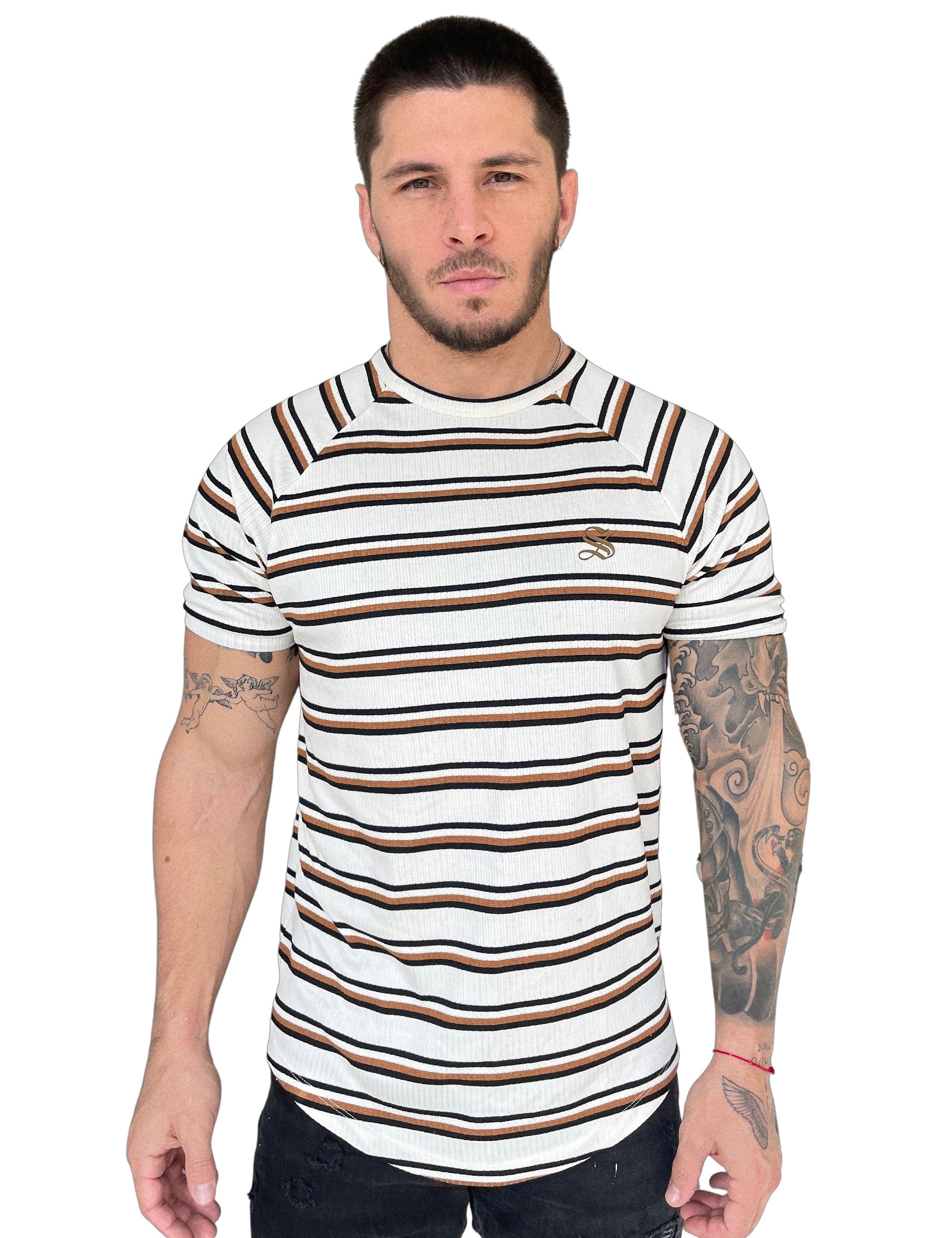 Tcharek Plorby - White T-shirt for Men - Sarman Fashion - Wholesale Clothing Fashion Brand for Men from Canada