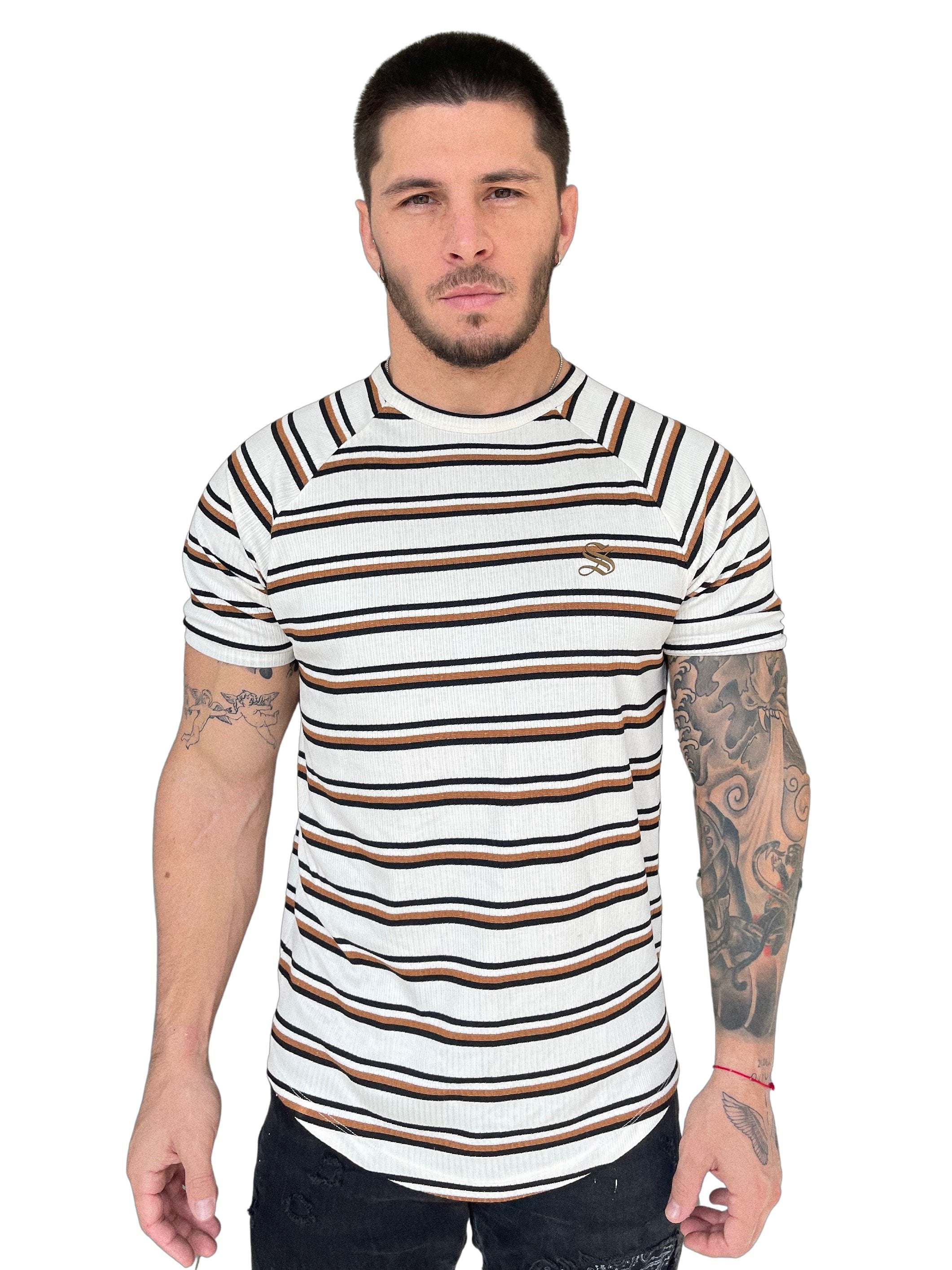 Tcharek Plorby - White T-shirt for Men - Sarman Fashion - Wholesale Clothing Fashion Brand for Men from Canada