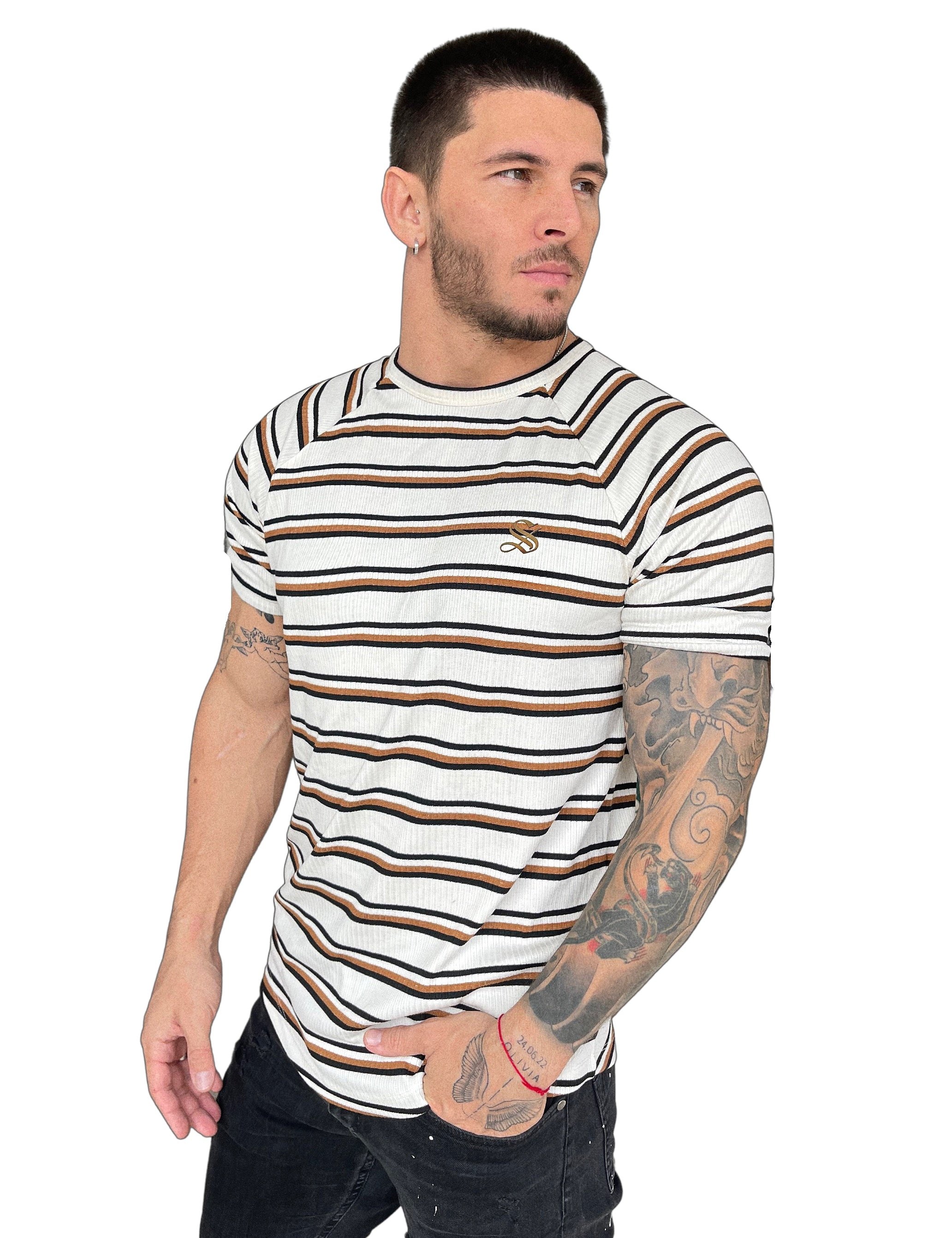 Tcharek Plorby - White T-shirt for Men - Sarman Fashion - Wholesale Clothing Fashion Brand for Men from Canada