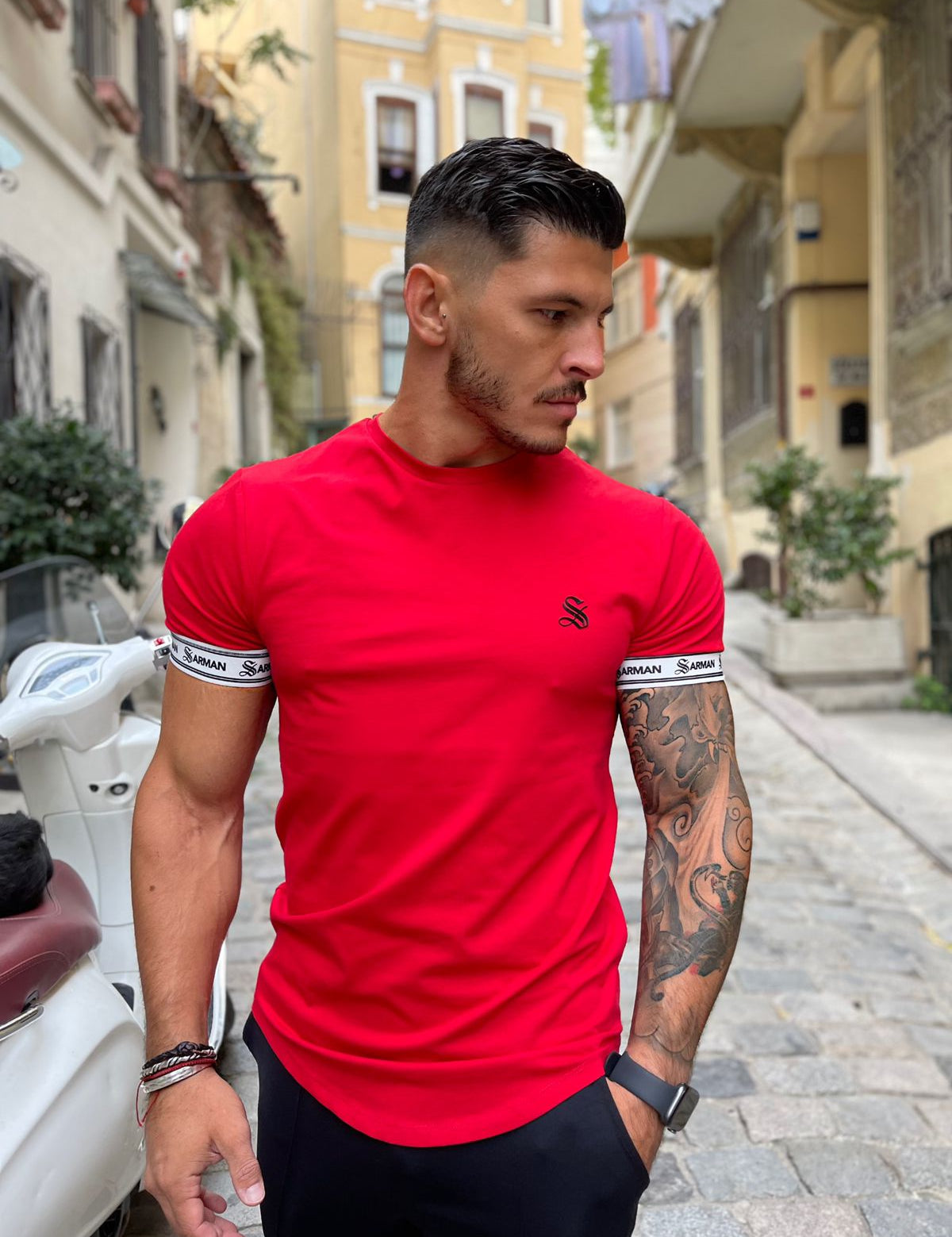 The Can Man - Red T-Shirt for Men (PRE-ORDER DISPATCH DATE 25 DECEMBER 2021) - Sarman Fashion - Wholesale Clothing Fashion Brand for Men from Canada