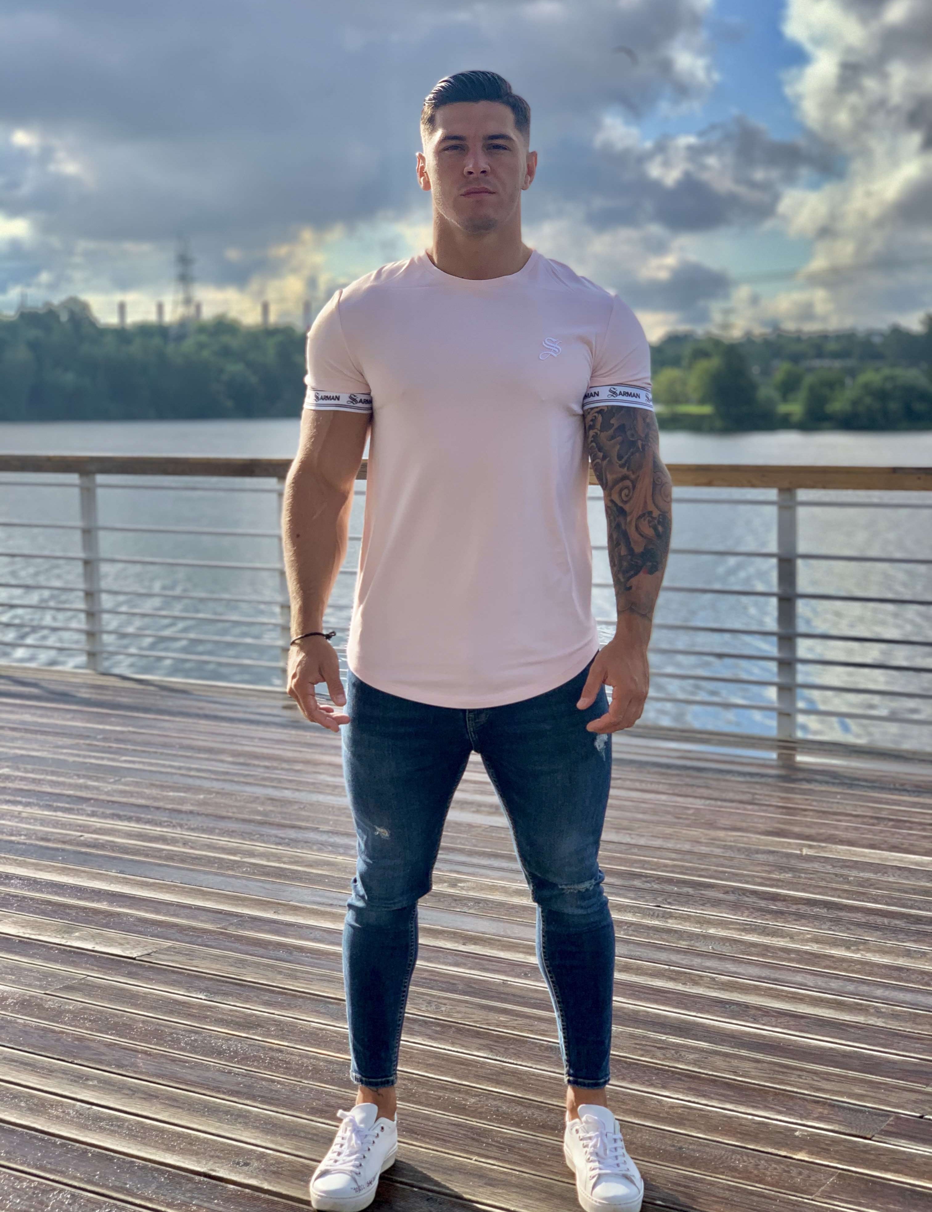 The Pink - Pink T-shirt for Men (PRE-ORDER DISPATCH DATE 25 SEPTEMBER) - Sarman Fashion - Wholesale Clothing Fashion Brand for Men from Canada