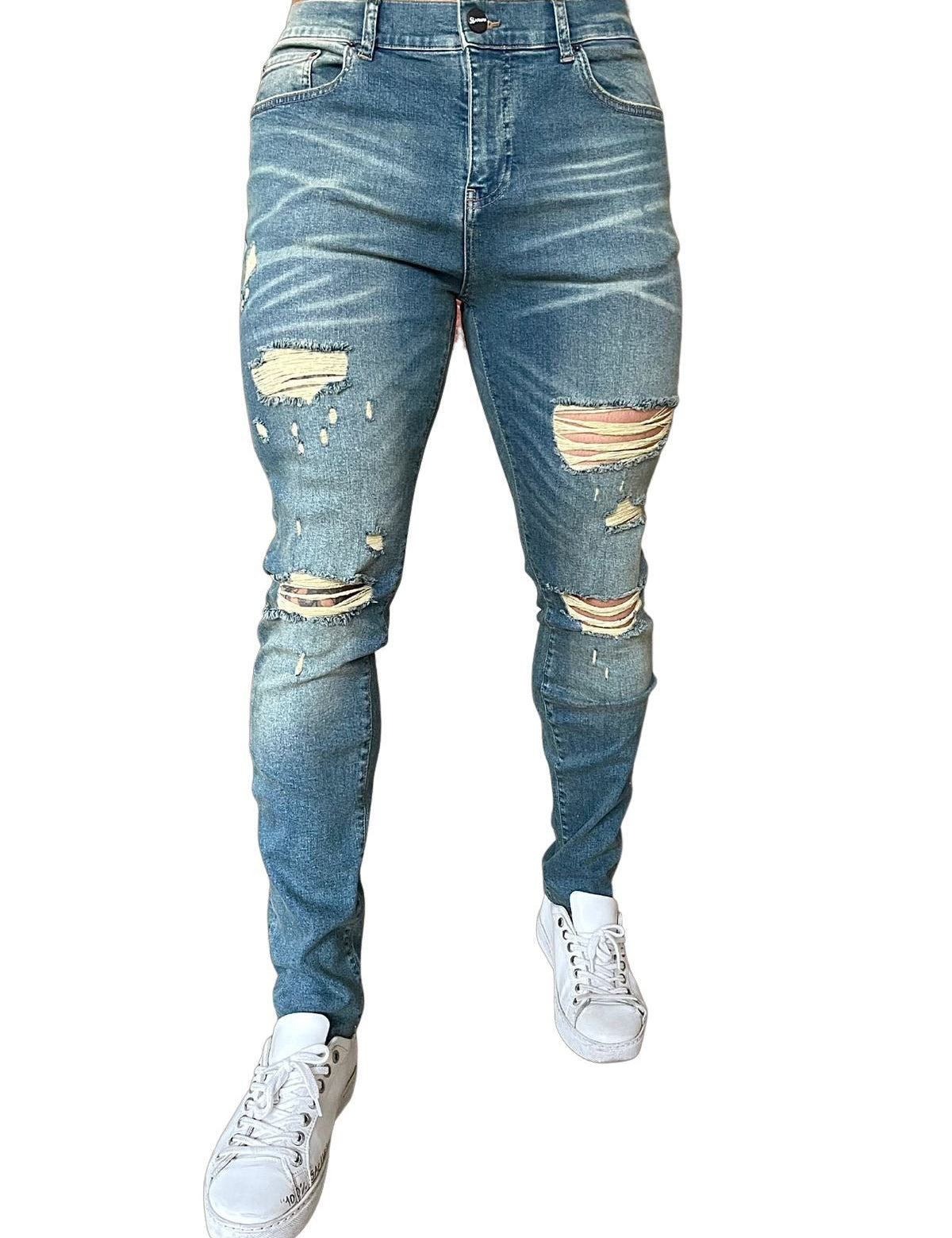 Titan - Ripped Tint Slim-fit Jean’s For Men - Sarman Fashion - Wholesale Clothing Fashion Brand for Men from Canada