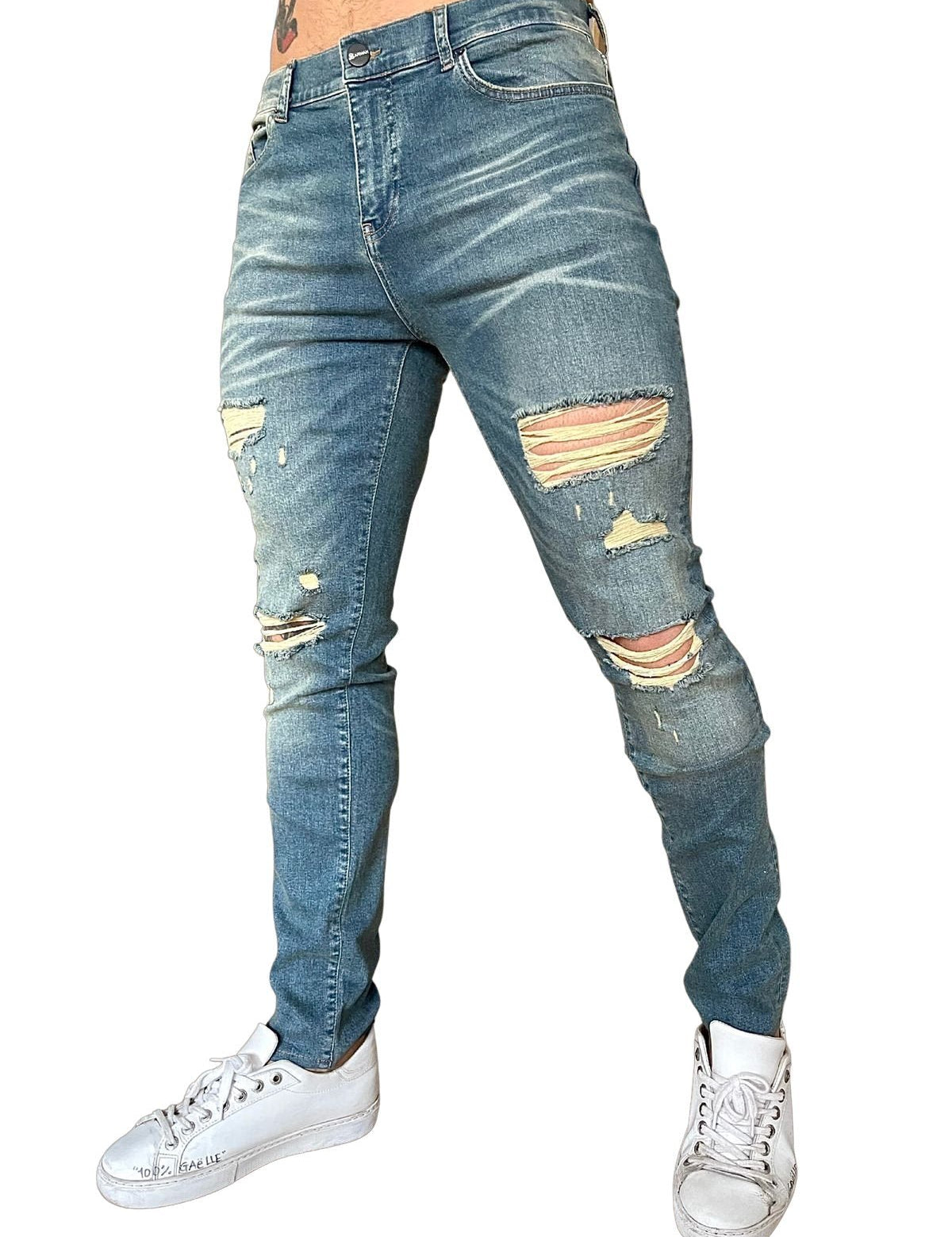 Titan - Ripped Tint Slim-fit Jean’s For Men - Sarman Fashion - Wholesale Clothing Fashion Brand for Men from Canada