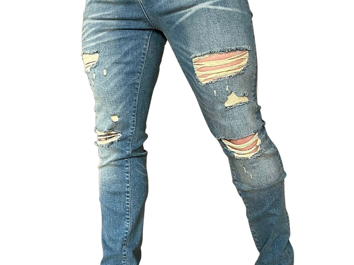 Titan - Ripped Tint Slim-fit Jean’s For Men - Sarman Fashion - Wholesale Clothing Fashion Brand for Men from Canada