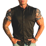 Tropican - Black Shirt for Men - Sarman Fashion - Wholesale Clothing Fashion Brand for Men from Canada