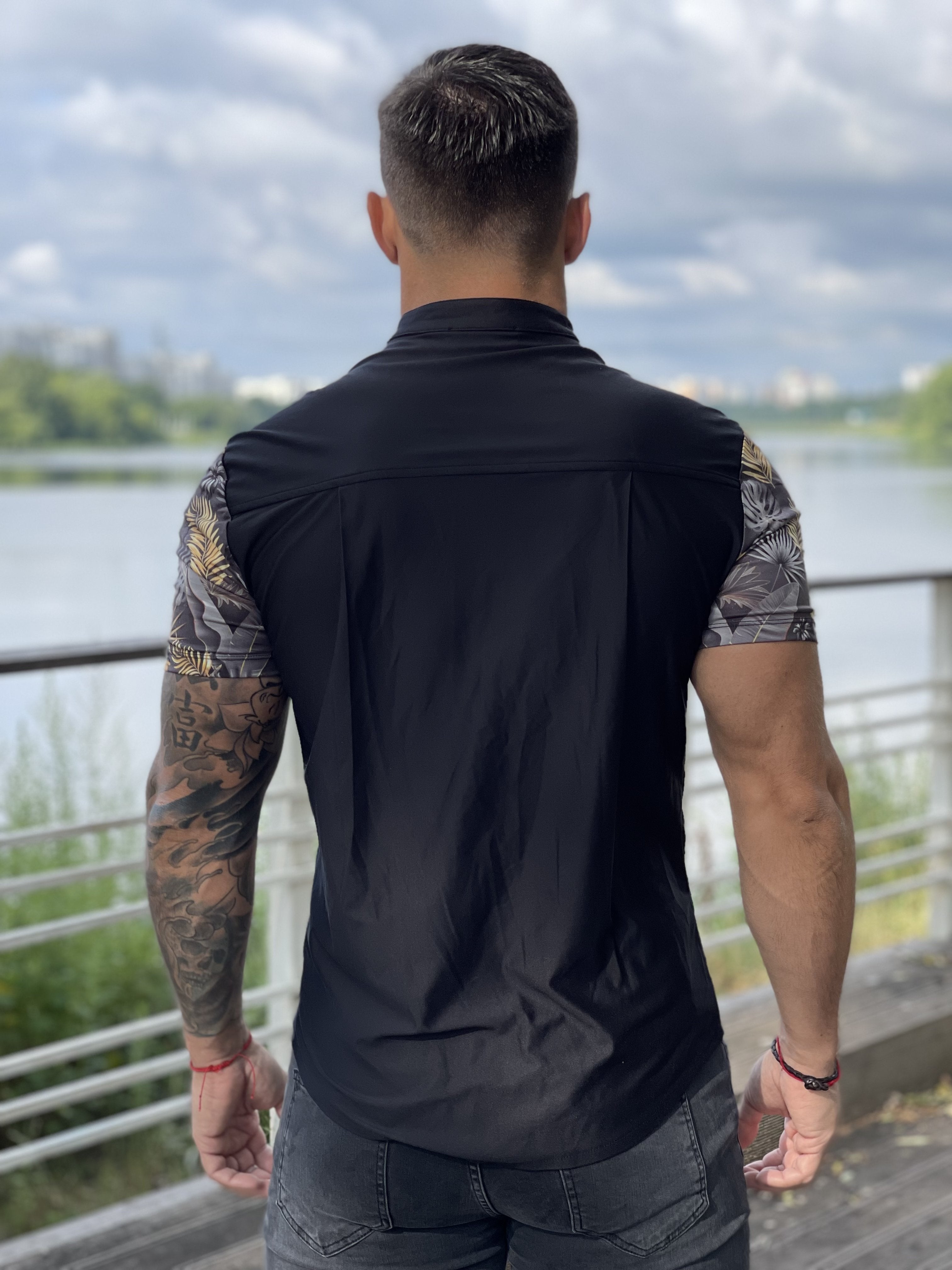 Tropican - Black Shirt for Men (PRE-ORDER DISPATCH DATE 1 JULY 2022) - Sarman Fashion - Wholesale Clothing Fashion Brand for Men from Canada