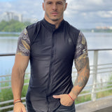 Tropican - Black Shirt for Men (PRE-ORDER DISPATCH DATE 1 JULY 2022) - Sarman Fashion - Wholesale Clothing Fashion Brand for Men from Canada