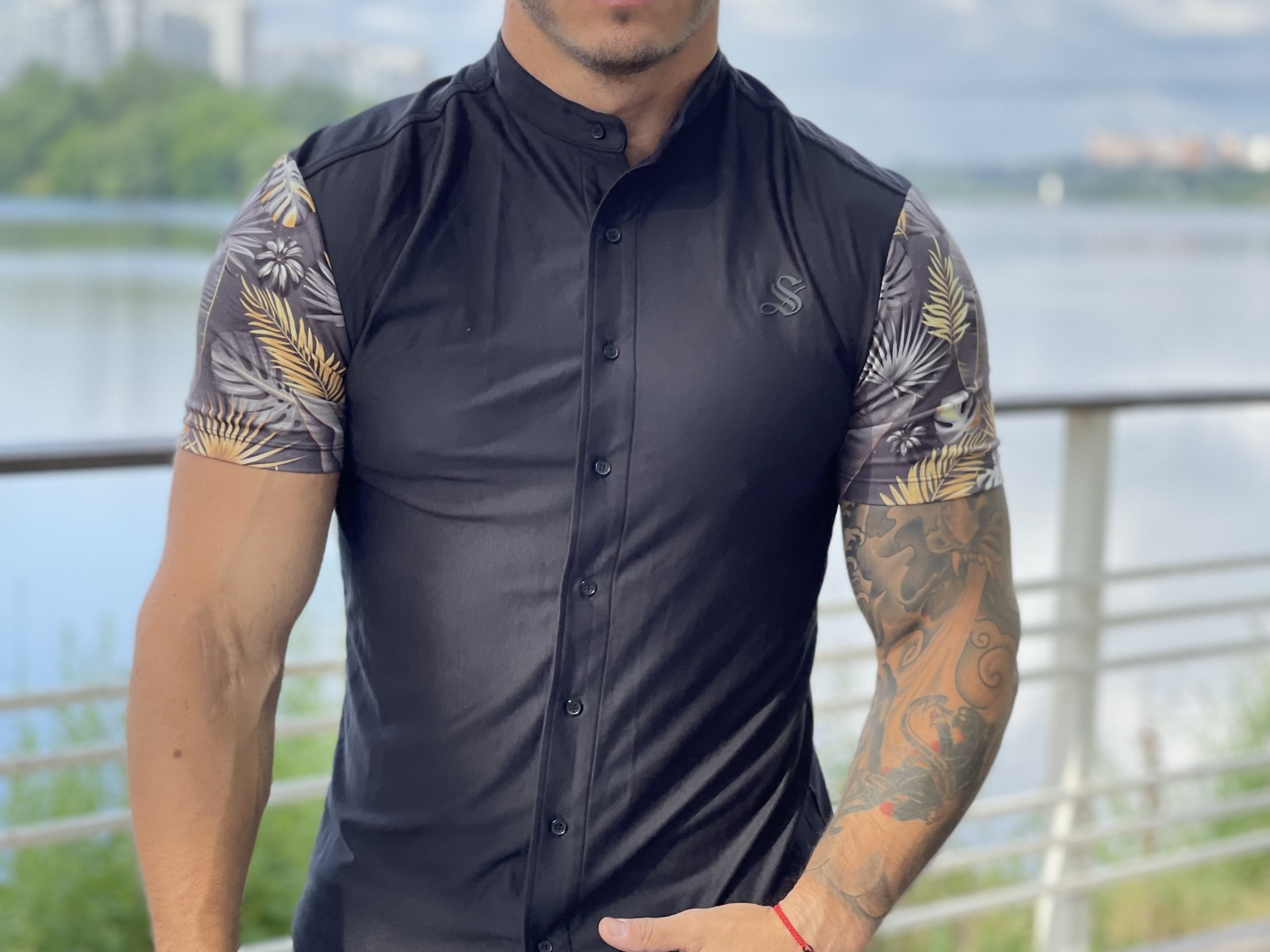 Tropican - Black Shirt for Men (PRE-ORDER DISPATCH DATE 1 JULY 2022) - Sarman Fashion - Wholesale Clothing Fashion Brand for Men from Canada