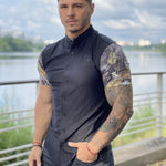 Tropican - Black Shirt for Men (PRE-ORDER DISPATCH DATE 1 JULY 2022) - Sarman Fashion - Wholesale Clothing Fashion Brand for Men from Canada