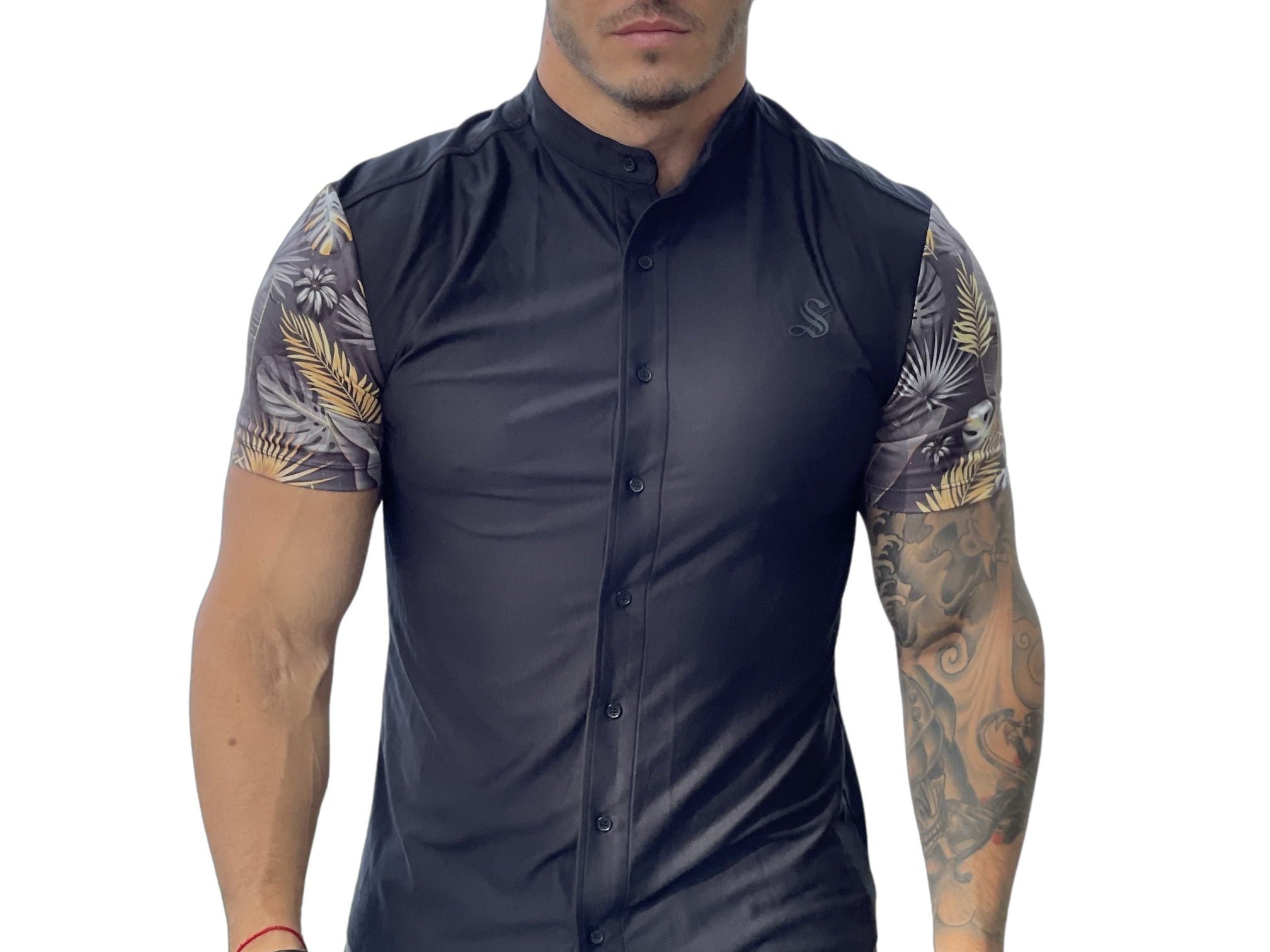 Tropican - Black Shirt for Men (PRE-ORDER DISPATCH DATE 1 JULY 2022) - Sarman Fashion - Wholesale Clothing Fashion Brand for Men from Canada