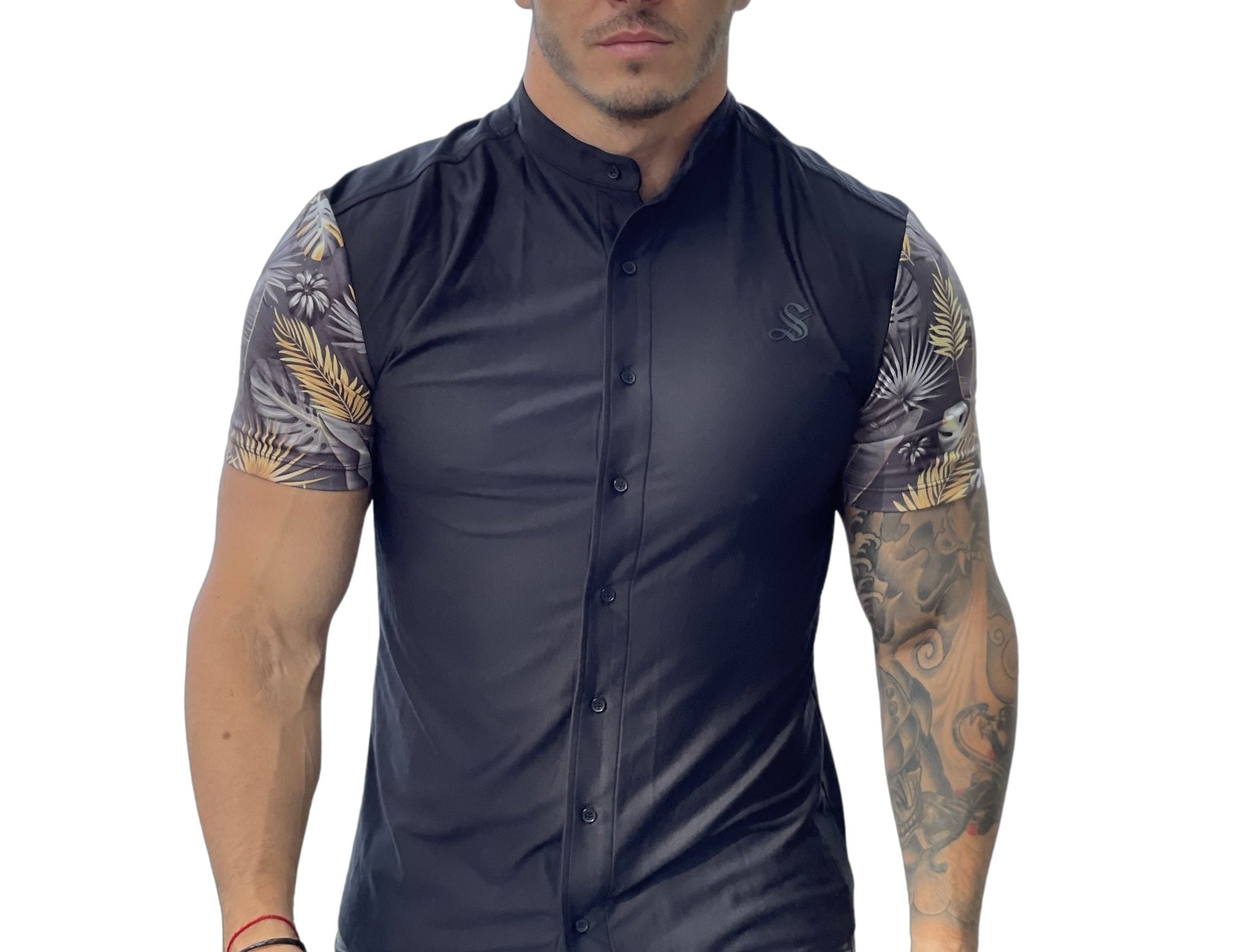 Tropican - Black Shirt for Men (PRE-ORDER DISPATCH DATE 1 JULY 2022) - Sarman Fashion - Wholesale Clothing Fashion Brand for Men from Canada