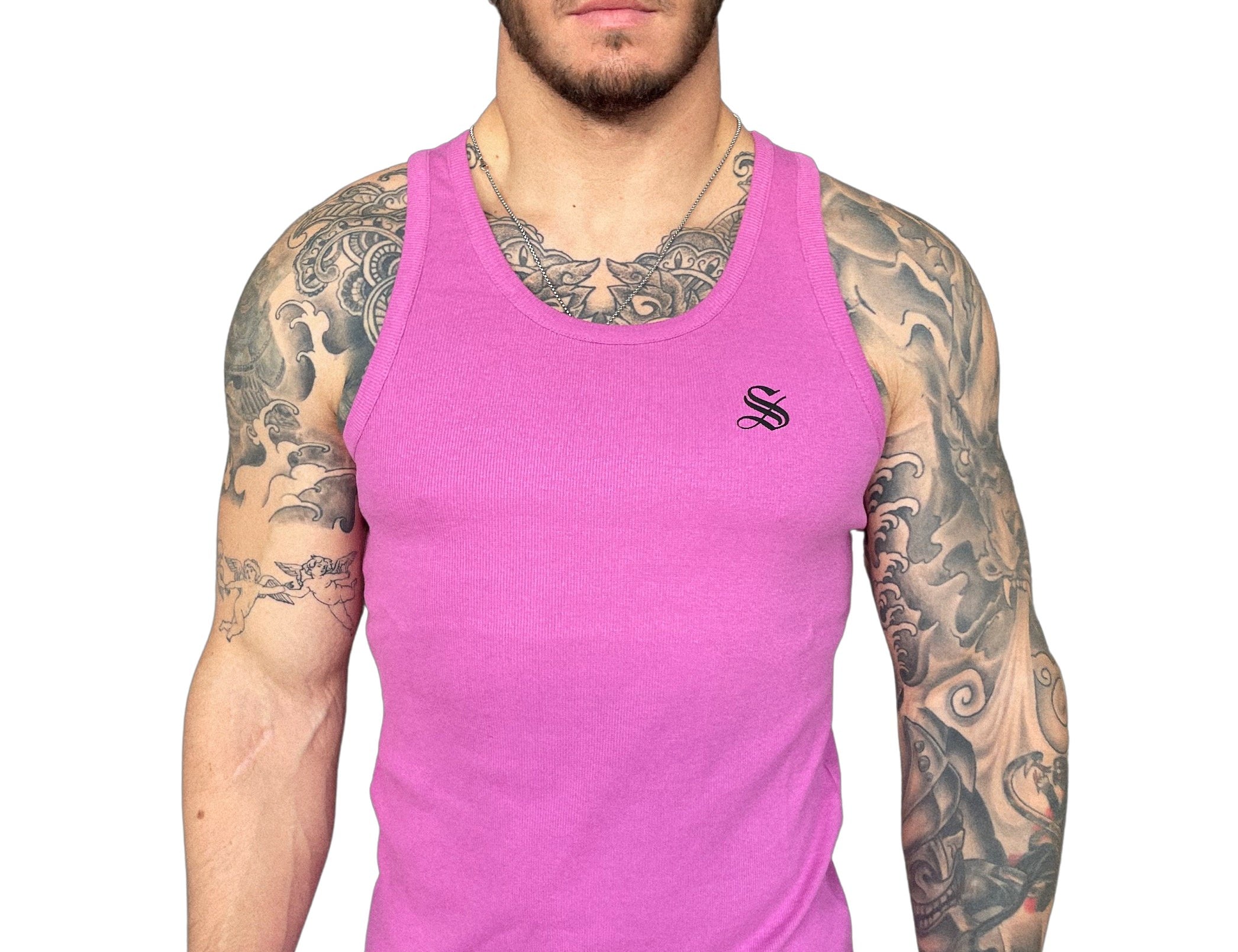 Trown - Pink Tank Top for Men - Sarman Fashion - Wholesale Clothing Fashion Brand for Men from Canada