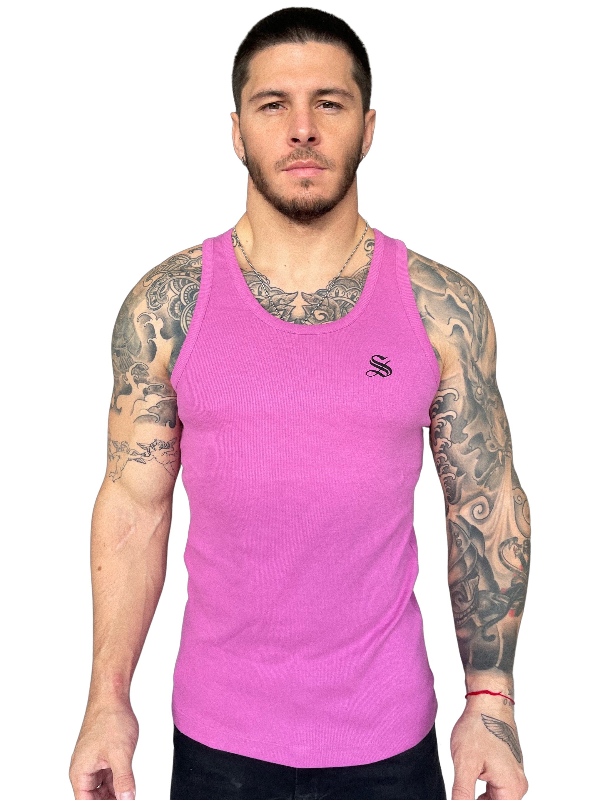Trown - Pink Tank Top for Men - Sarman Fashion - Wholesale Clothing Fashion Brand for Men from Canada