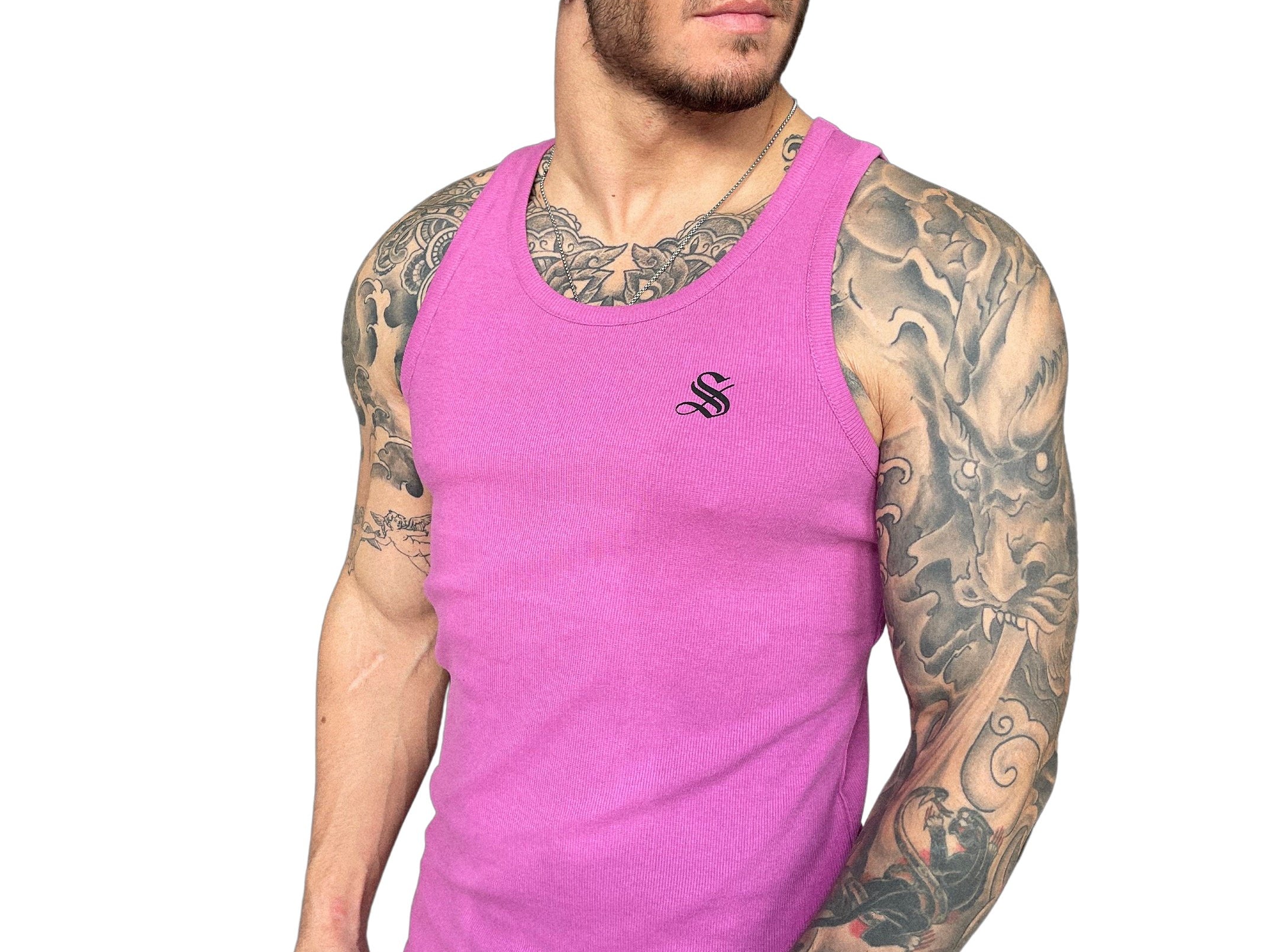 Trown - Pink Tank Top for Men - Sarman Fashion - Wholesale Clothing Fashion Brand for Men from Canada