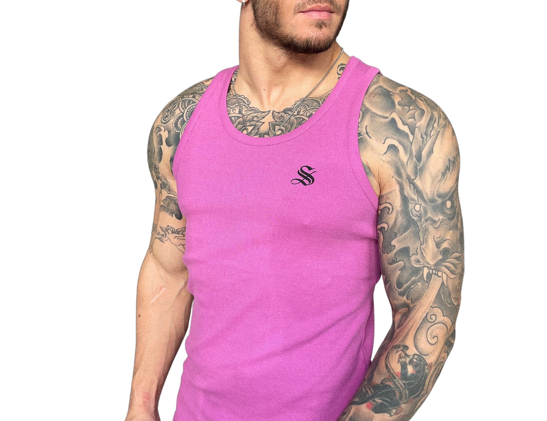 Trown - Pink Tank Top for Men - Sarman Fashion - Wholesale Clothing Fashion Brand for Men from Canada