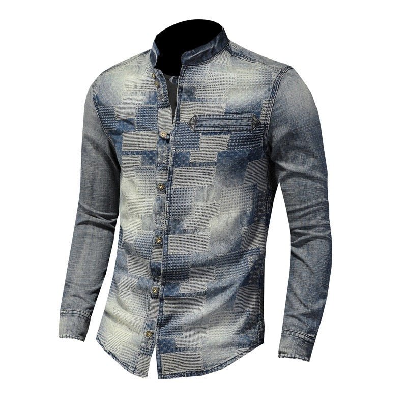 UHO - Long Sleeves Jeans Shirt for Men - Sarman Fashion - Wholesale Clothing Fashion Brand for Men from Canada