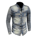 UHO - Long Sleeves Jeans Shirt for Men - Sarman Fashion - Wholesale Clothing Fashion Brand for Men from Canada