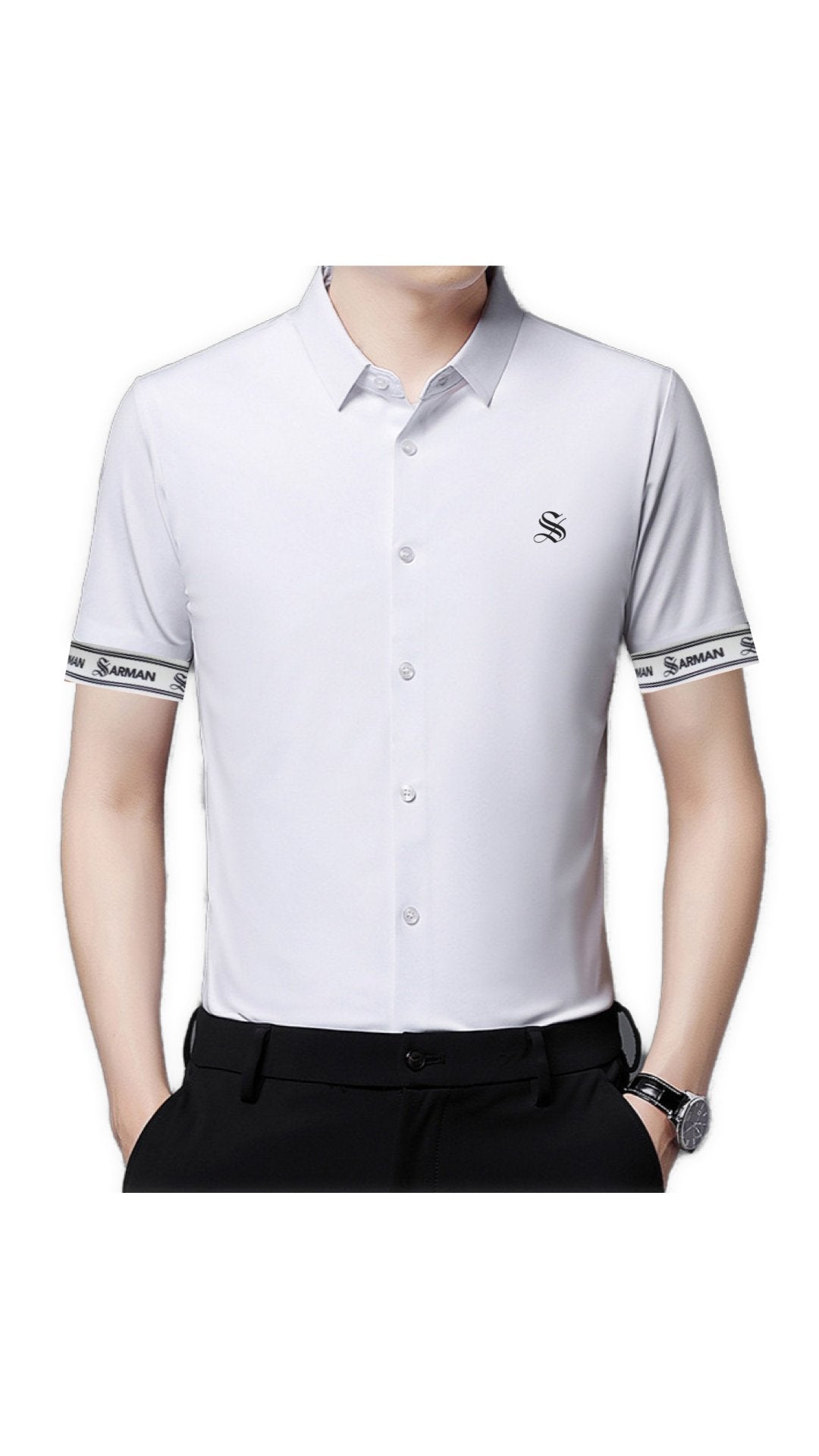 Upgrade Edurto 2 - Short Sleeves Shirt with Straps for Men - Sarman Fashion - Wholesale Clothing Fashion Brand for Men from Canada