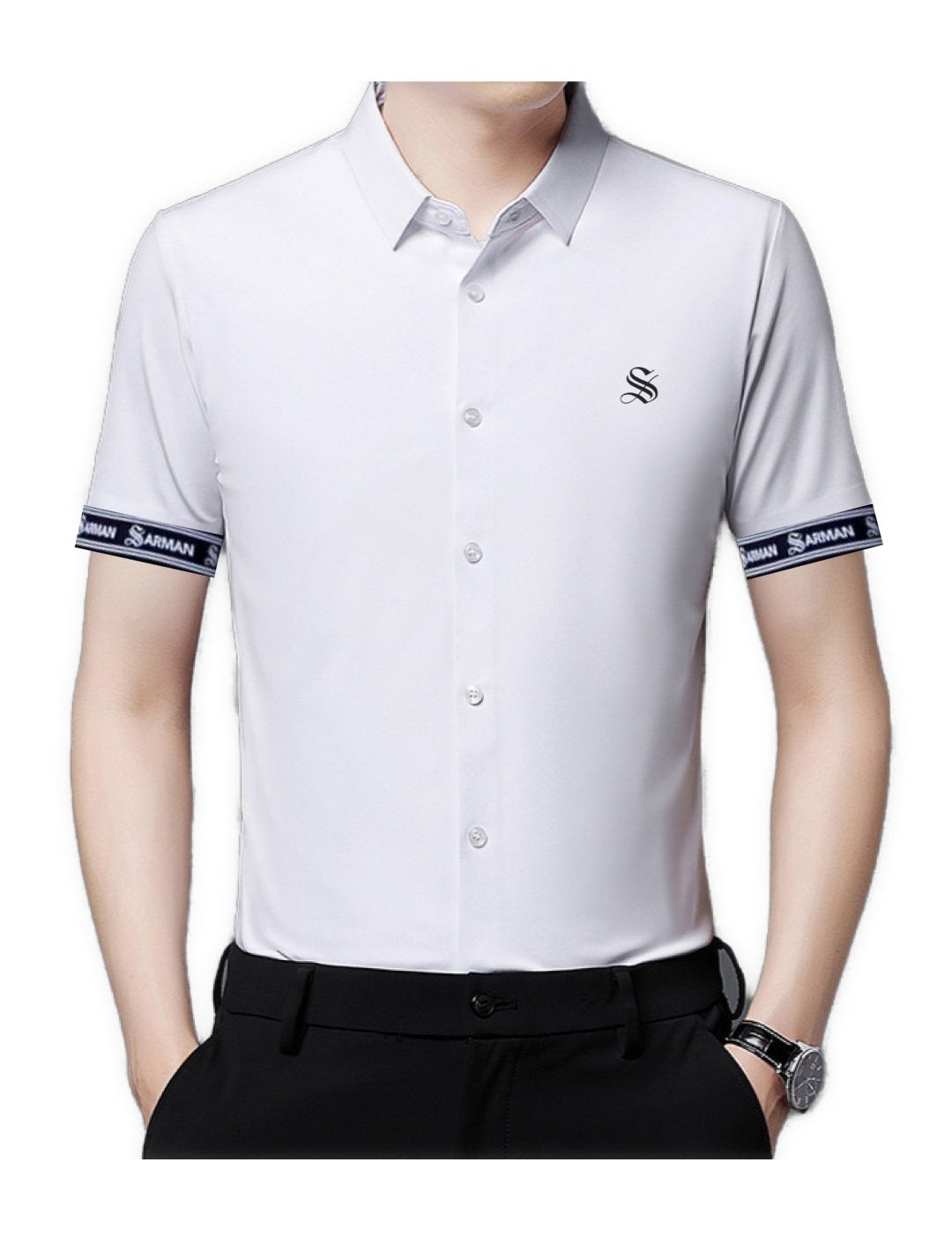 Upgrade Edurto 2 - Short Sleeves Shirt with Straps for Men - Sarman Fashion - Wholesale Clothing Fashion Brand for Men from Canada