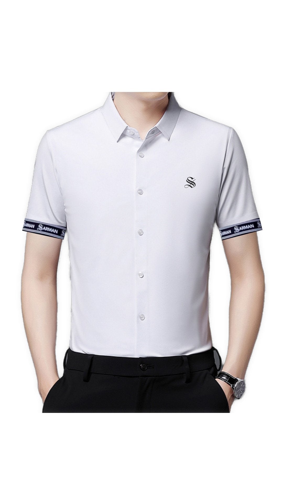 Upgrade Edurto 2 - Short Sleeves Shirt with Straps for Men - Sarman Fashion - Wholesale Clothing Fashion Brand for Men from Canada