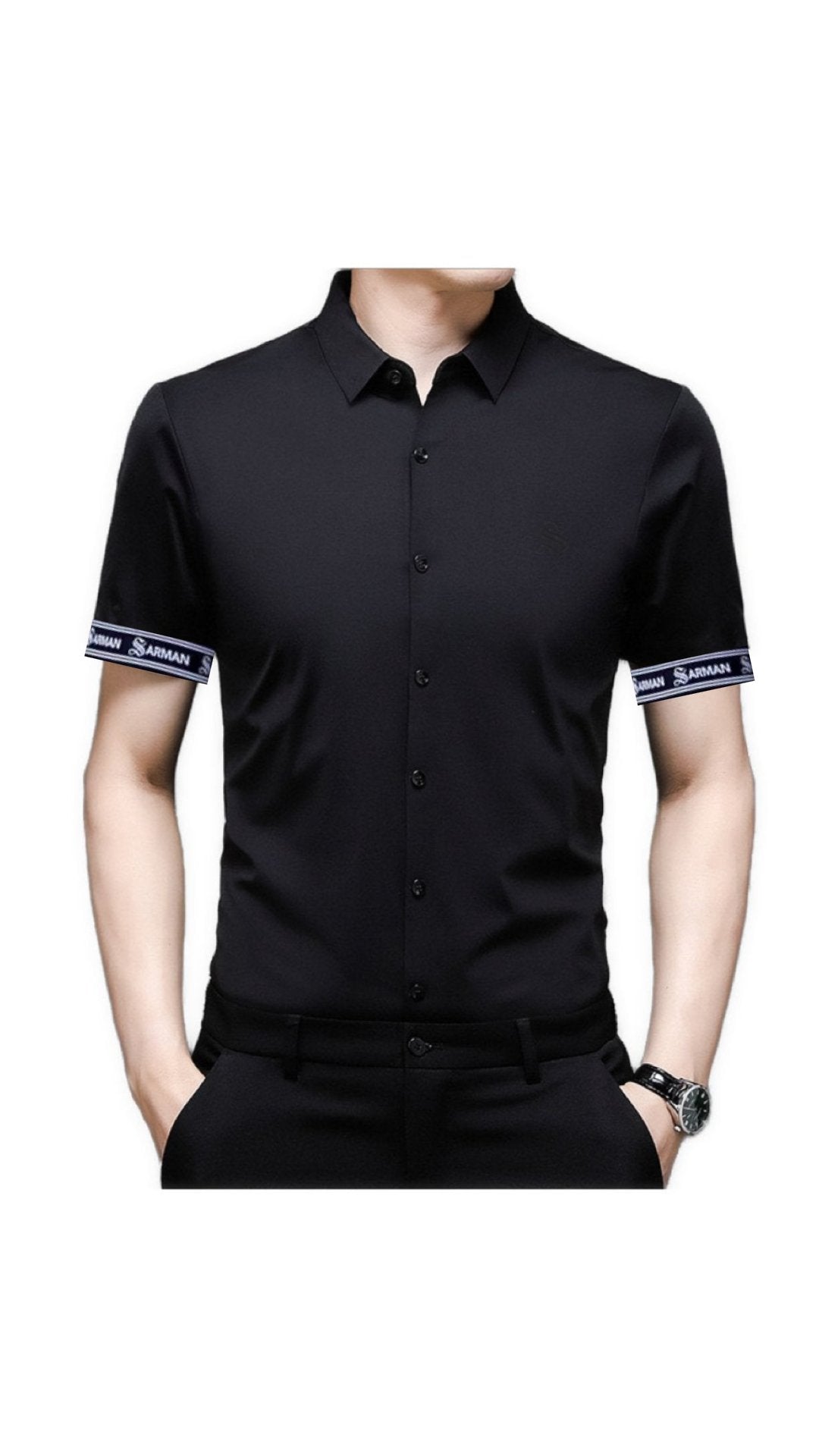 Upgrade Edurto - Short Sleeves Shirt with Straps for Men - Sarman Fashion - Wholesale Clothing Fashion Brand for Men from Canada