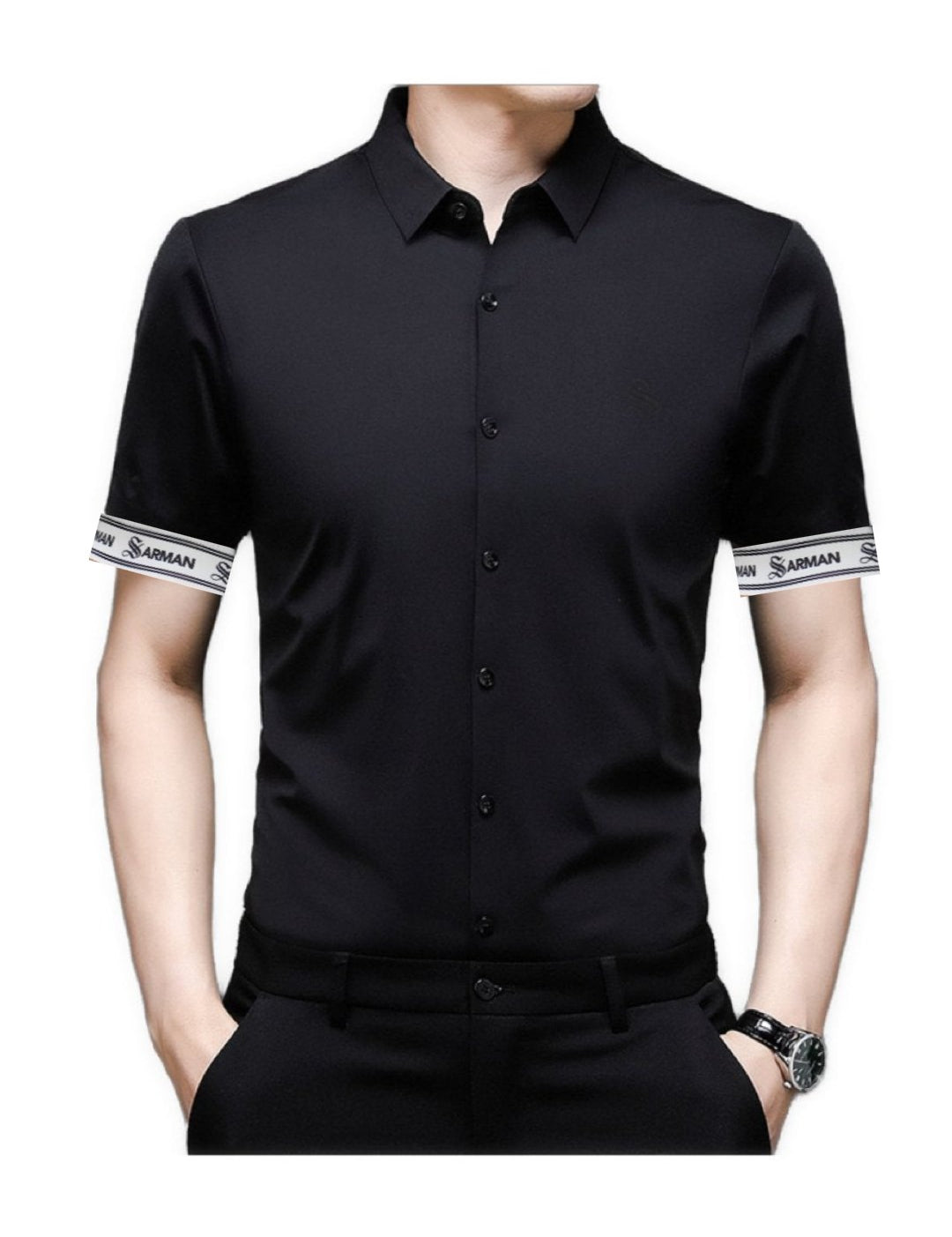 Upgrade Edurto - Short Sleeves Shirt with Straps for Men - Sarman Fashion - Wholesale Clothing Fashion Brand for Men from Canada