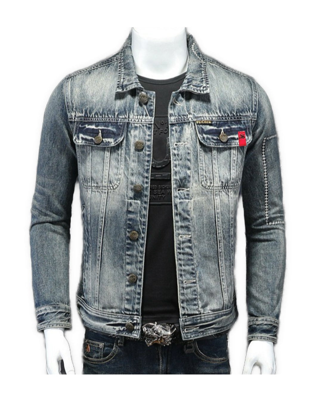 VdihaiS - Long Sleeve Jeans Jacket for Men - Sarman Fashion - Wholesale Clothing Fashion Brand for Men from Canada