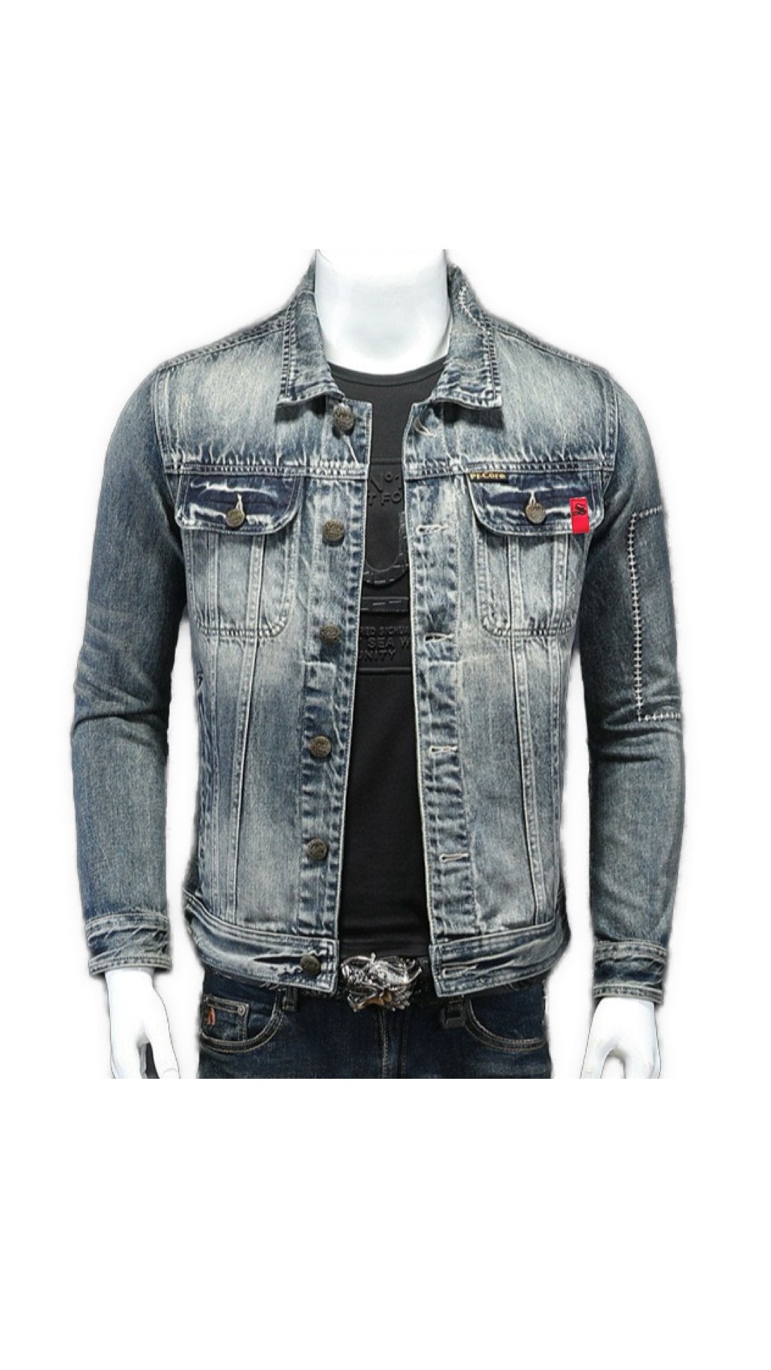 VdihaiS - Long Sleeve Jeans Jacket for Men - Sarman Fashion - Wholesale Clothing Fashion Brand for Men from Canada