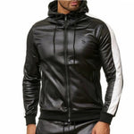 Vkuna - Pu Leather Hoodie for Men - Sarman Fashion - Wholesale Clothing Fashion Brand for Men from Canada