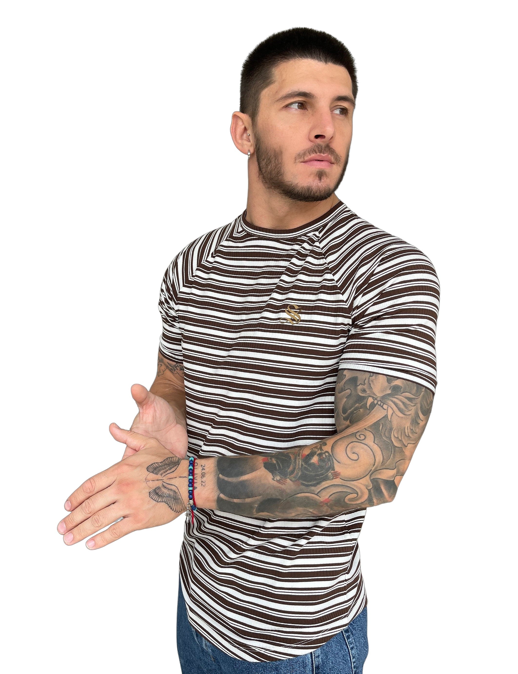 VOG - Brown T-shirt for Men - Sarman Fashion - Wholesale Clothing Fashion Brand for Men from Canada