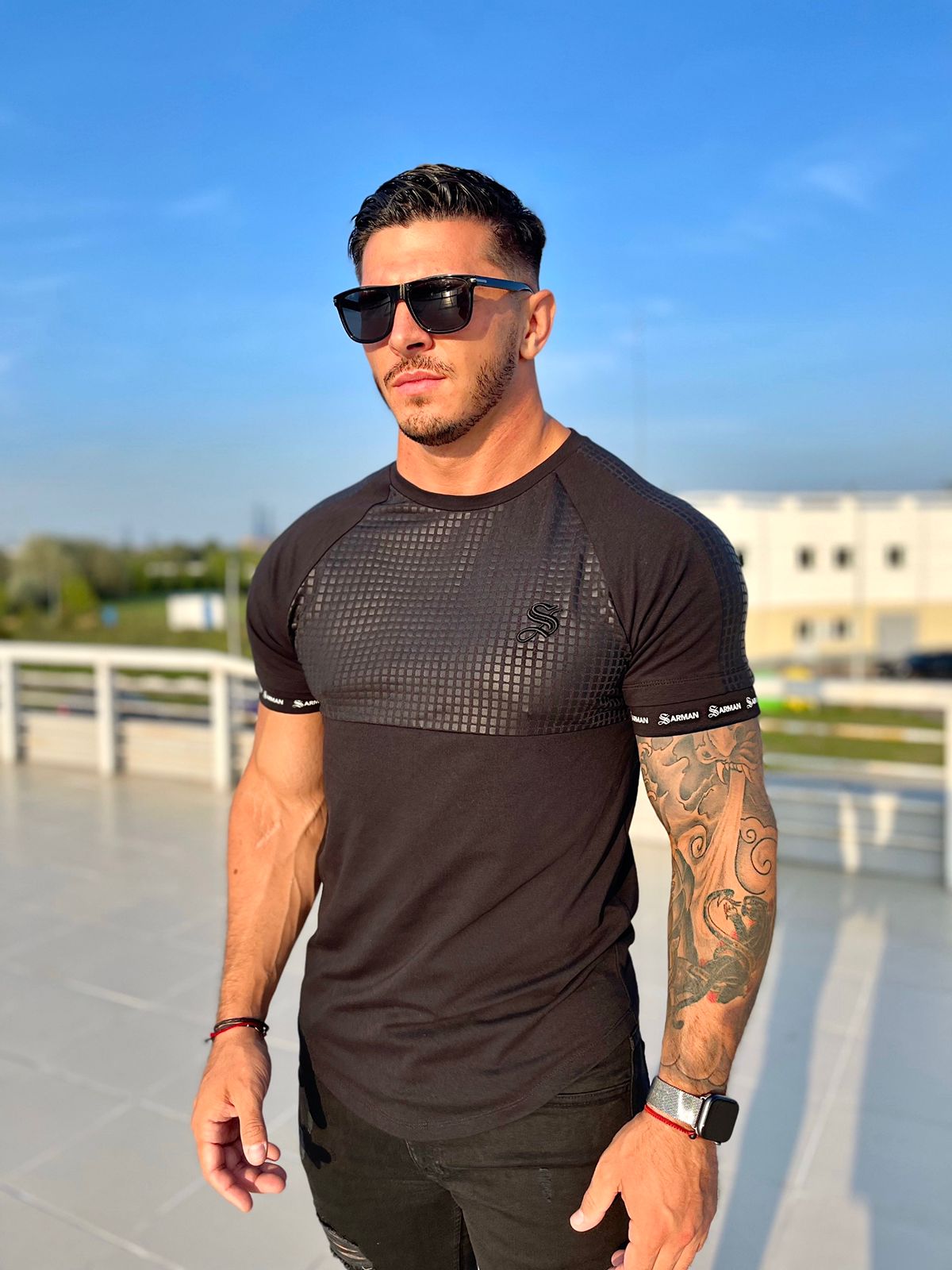 Voltabar - Black T-Shirt for Men (PRE-ORDER DISPATCH DATE 25 DECEMBER 2021) - Sarman Fashion - Wholesale Clothing Fashion Brand for Men from Canada