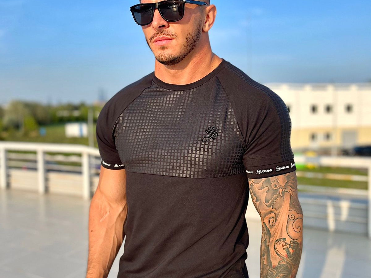 Voltabar - Black T-Shirt for Men (PRE-ORDER DISPATCH DATE 25 DECEMBER 2021) - Sarman Fashion - Wholesale Clothing Fashion Brand for Men from Canada