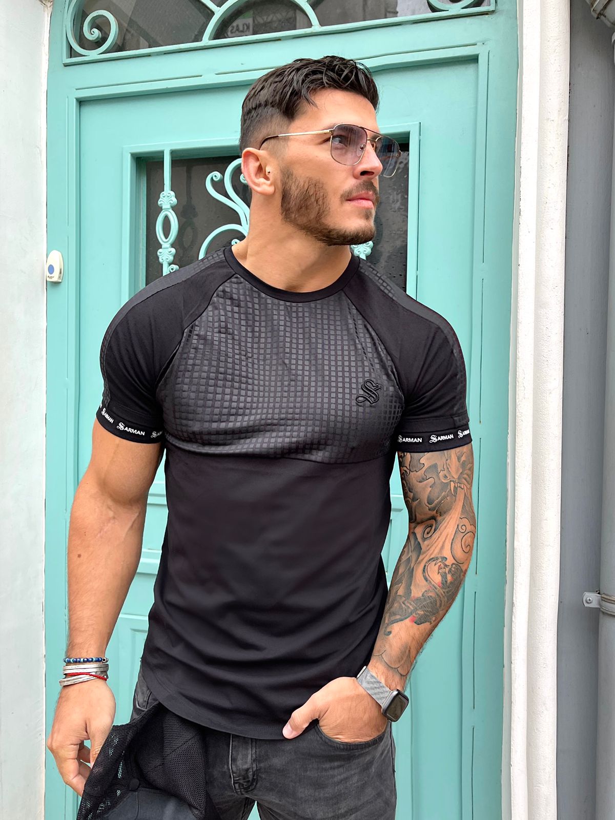 Voltabar - Black T-Shirt for Men (PRE-ORDER DISPATCH DATE 25 DECEMBER 2021) - Sarman Fashion - Wholesale Clothing Fashion Brand for Men from Canada