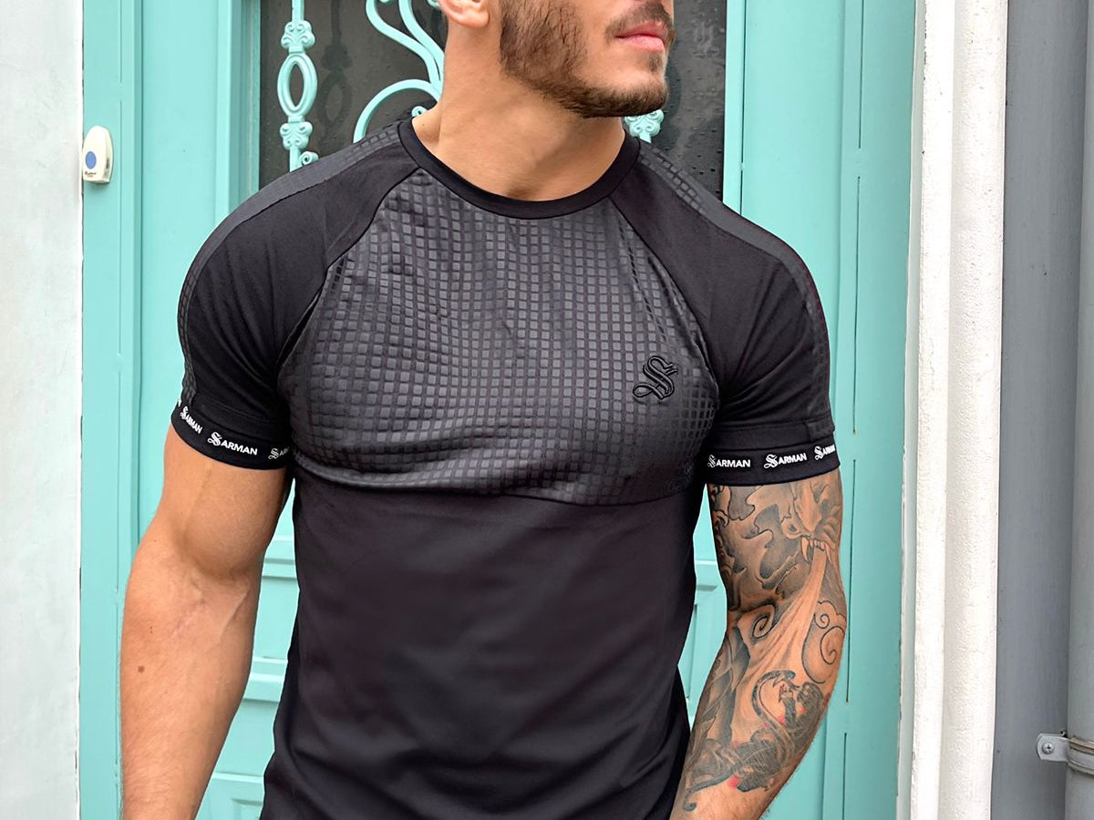 Voltabar - Black T-Shirt for Men (PRE-ORDER DISPATCH DATE 25 DECEMBER 2021) - Sarman Fashion - Wholesale Clothing Fashion Brand for Men from Canada