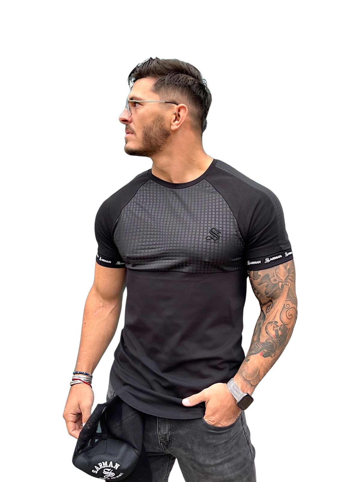 Voltabar - Black T-Shirt for Men (PRE-ORDER DISPATCH DATE 25 DECEMBER 2021) - Sarman Fashion - Wholesale Clothing Fashion Brand for Men from Canada