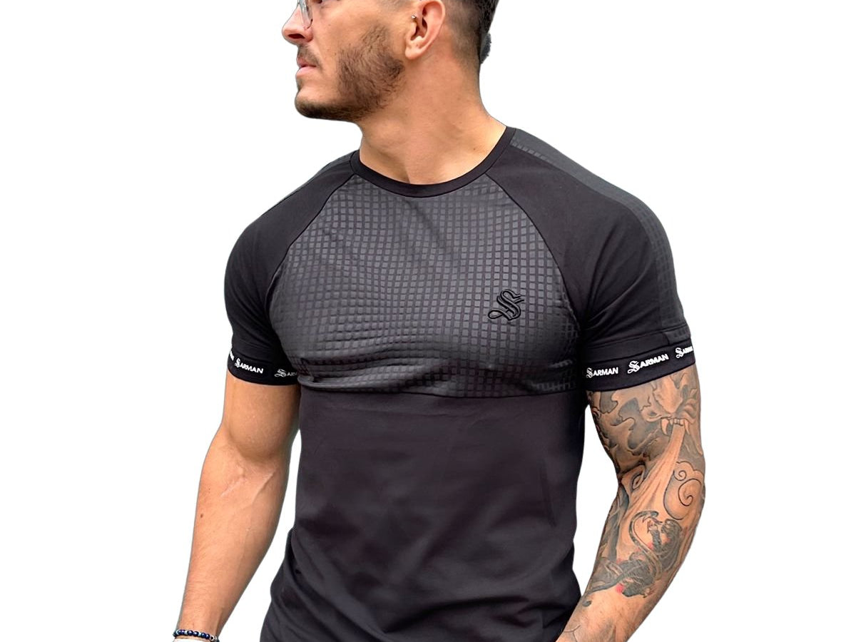 Voltabar - Black T-Shirt for Men (PRE-ORDER DISPATCH DATE 25 DECEMBER 2021) - Sarman Fashion - Wholesale Clothing Fashion Brand for Men from Canada