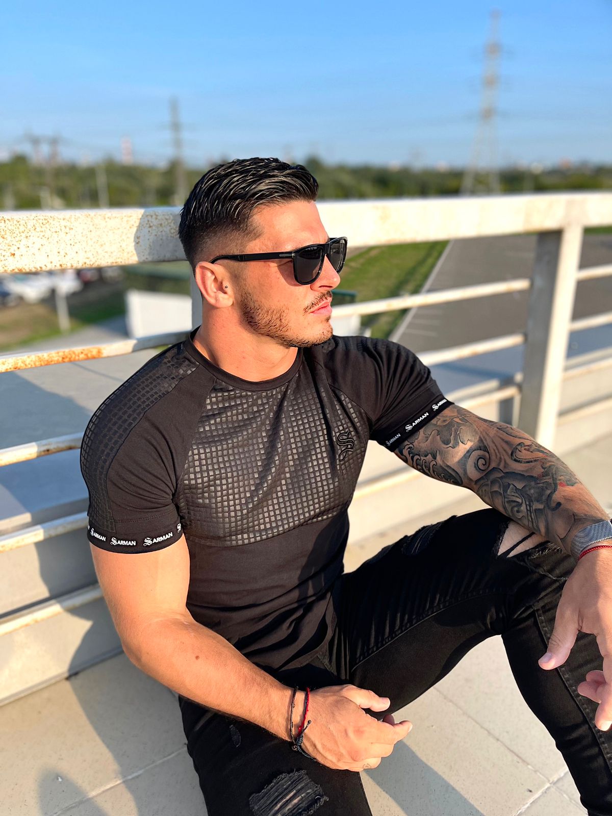 Voltabar - Black T-Shirt for Men (PRE-ORDER DISPATCH DATE 25 DECEMBER 2021) - Sarman Fashion - Wholesale Clothing Fashion Brand for Men from Canada