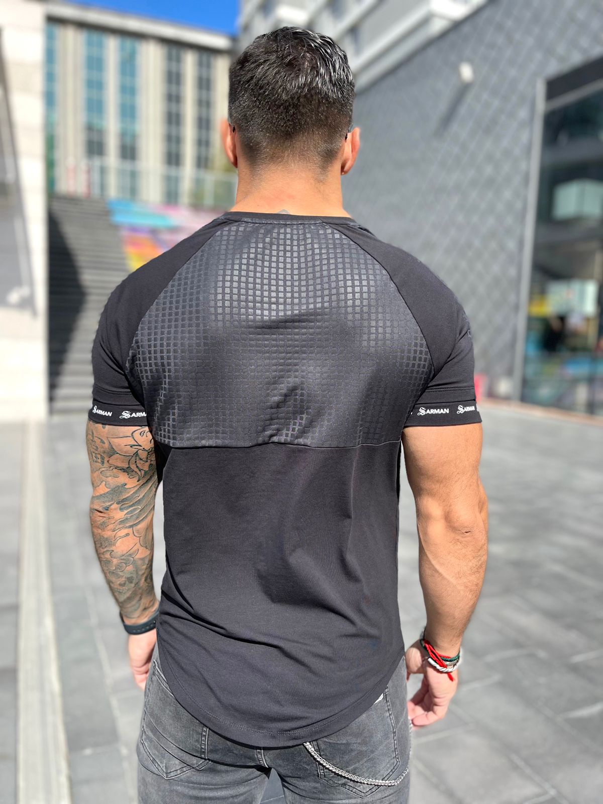 Voltabar - Black T-Shirt for Men (PRE-ORDER DISPATCH DATE 25 DECEMBER 2021) - Sarman Fashion - Wholesale Clothing Fashion Brand for Men from Canada