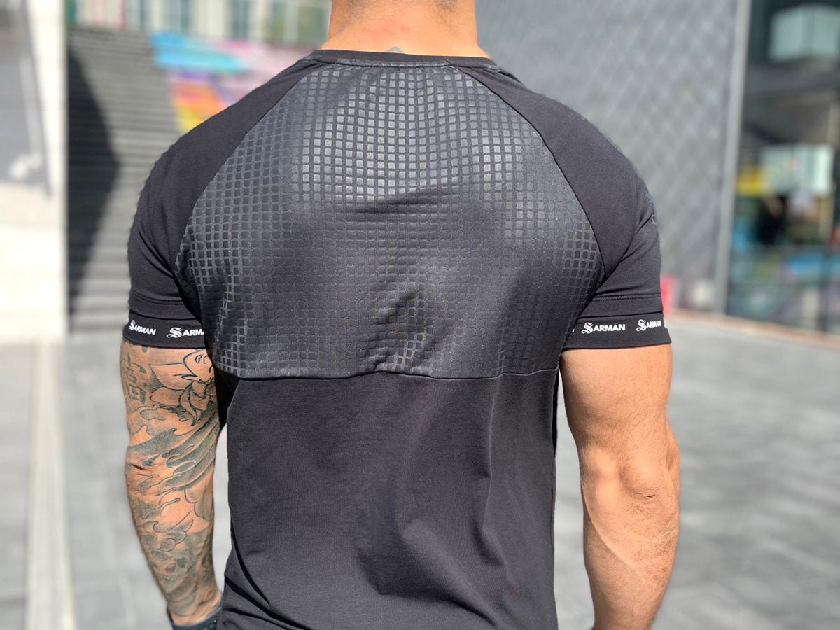 Voltabar - Black T-Shirt for Men (PRE-ORDER DISPATCH DATE 25 DECEMBER 2021) - Sarman Fashion - Wholesale Clothing Fashion Brand for Men from Canada