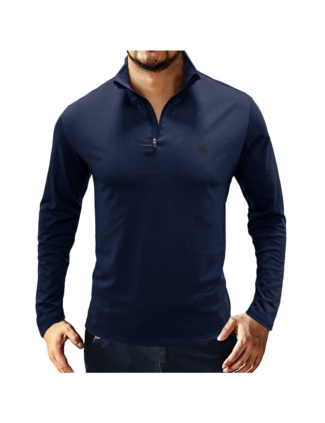 VTRT - High Neck Long Sleeve Shirt for Men - Sarman Fashion - Wholesale Clothing Fashion Brand for Men from Canada