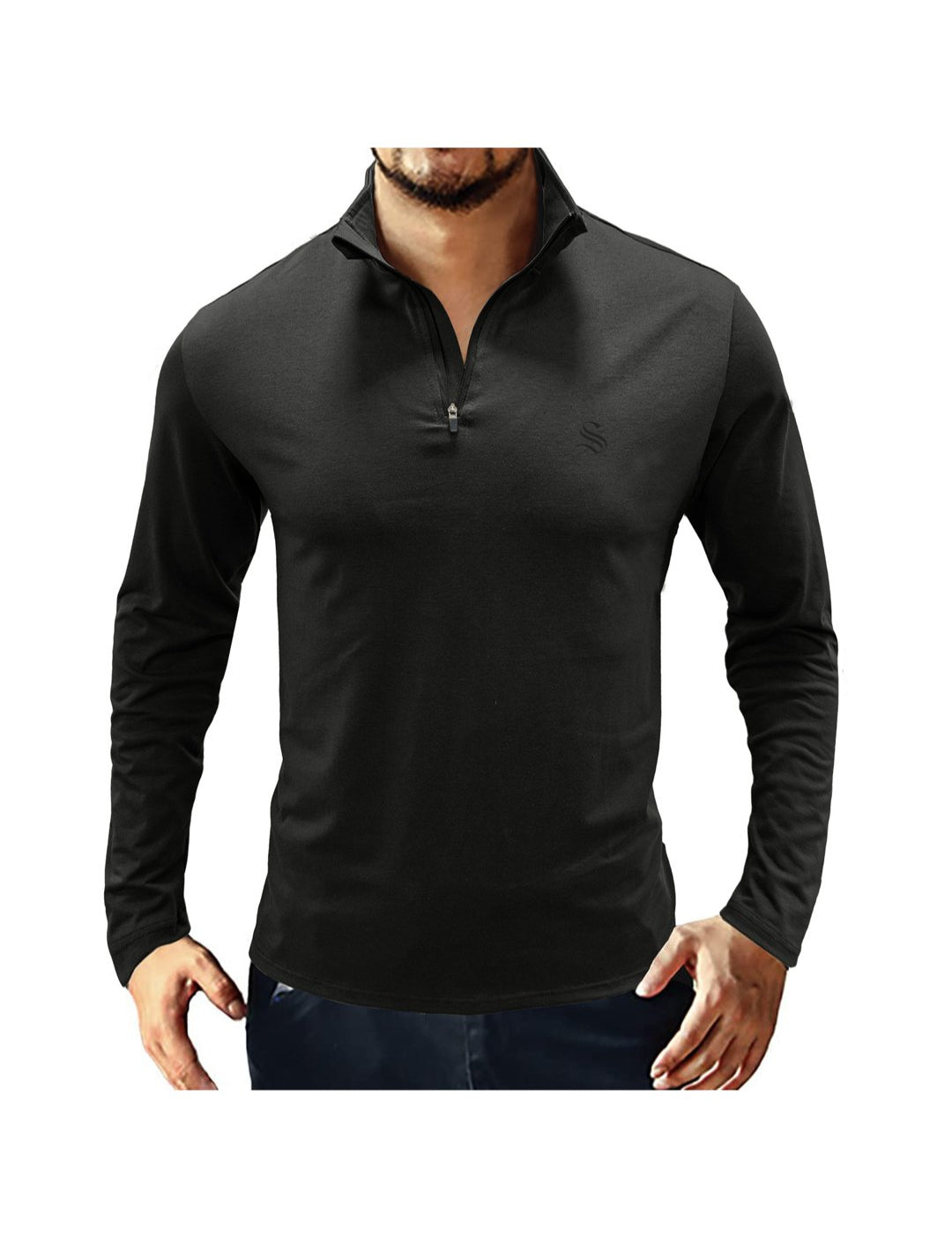 VTRT - High Neck Long Sleeve Shirt for Men - Sarman Fashion - Wholesale Clothing Fashion Brand for Men from Canada